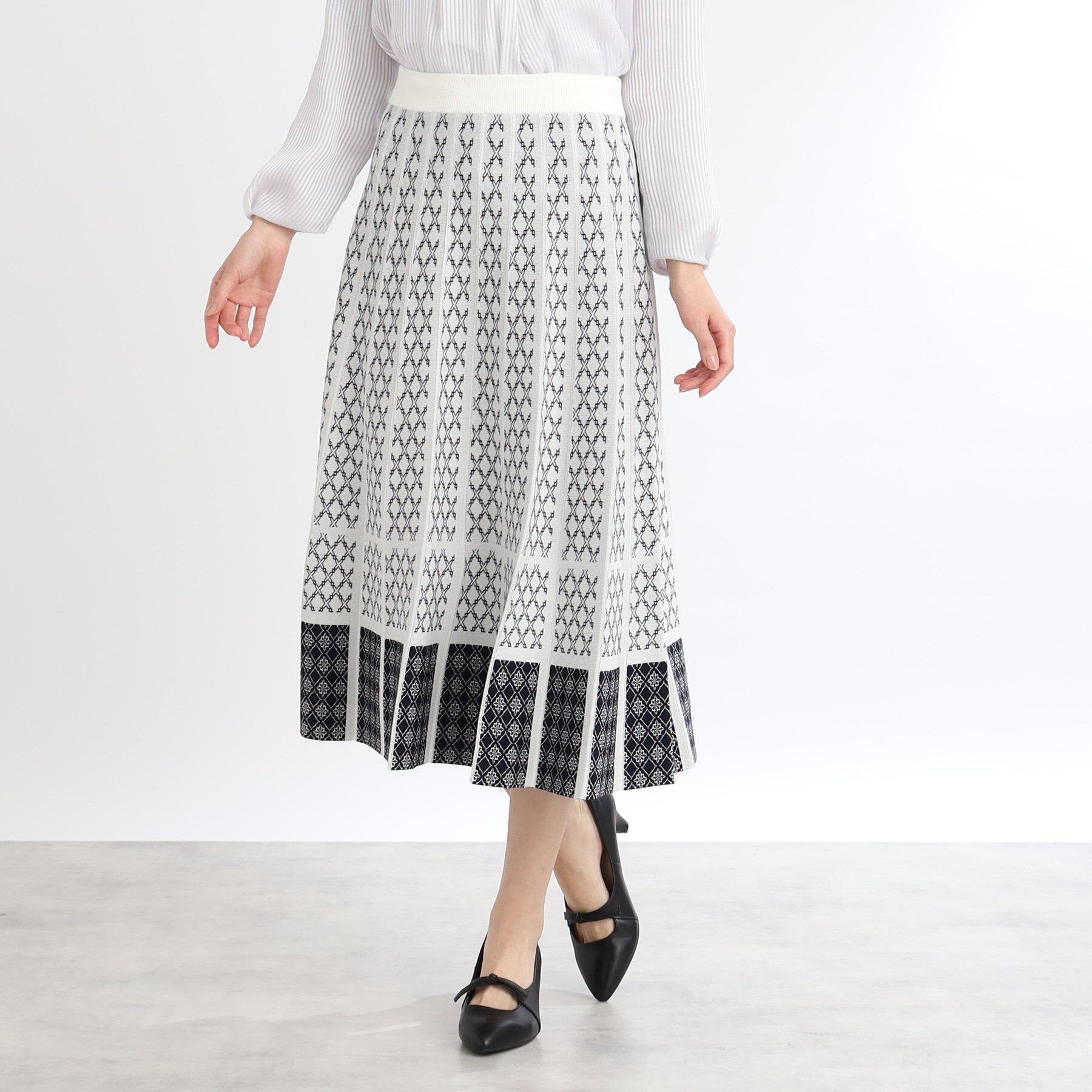 Reflect「【WEB限定カラーあり／ウエスト紐調節／セットアップ可】ジャカードスカート」|スカート|