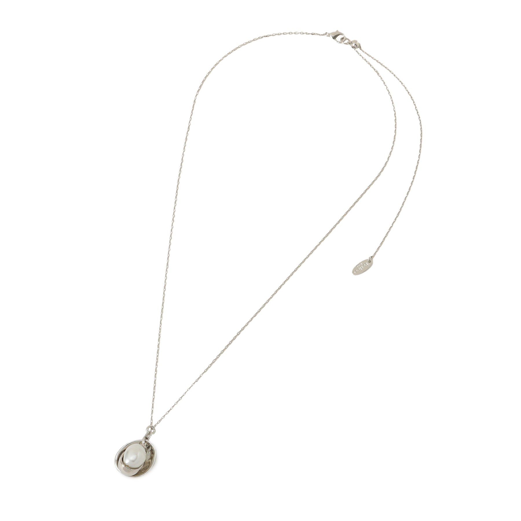 Reflect「【夏SALE／チェーン長さ調節可】パール調＋プレートパーツネックレス」|ネックレス|