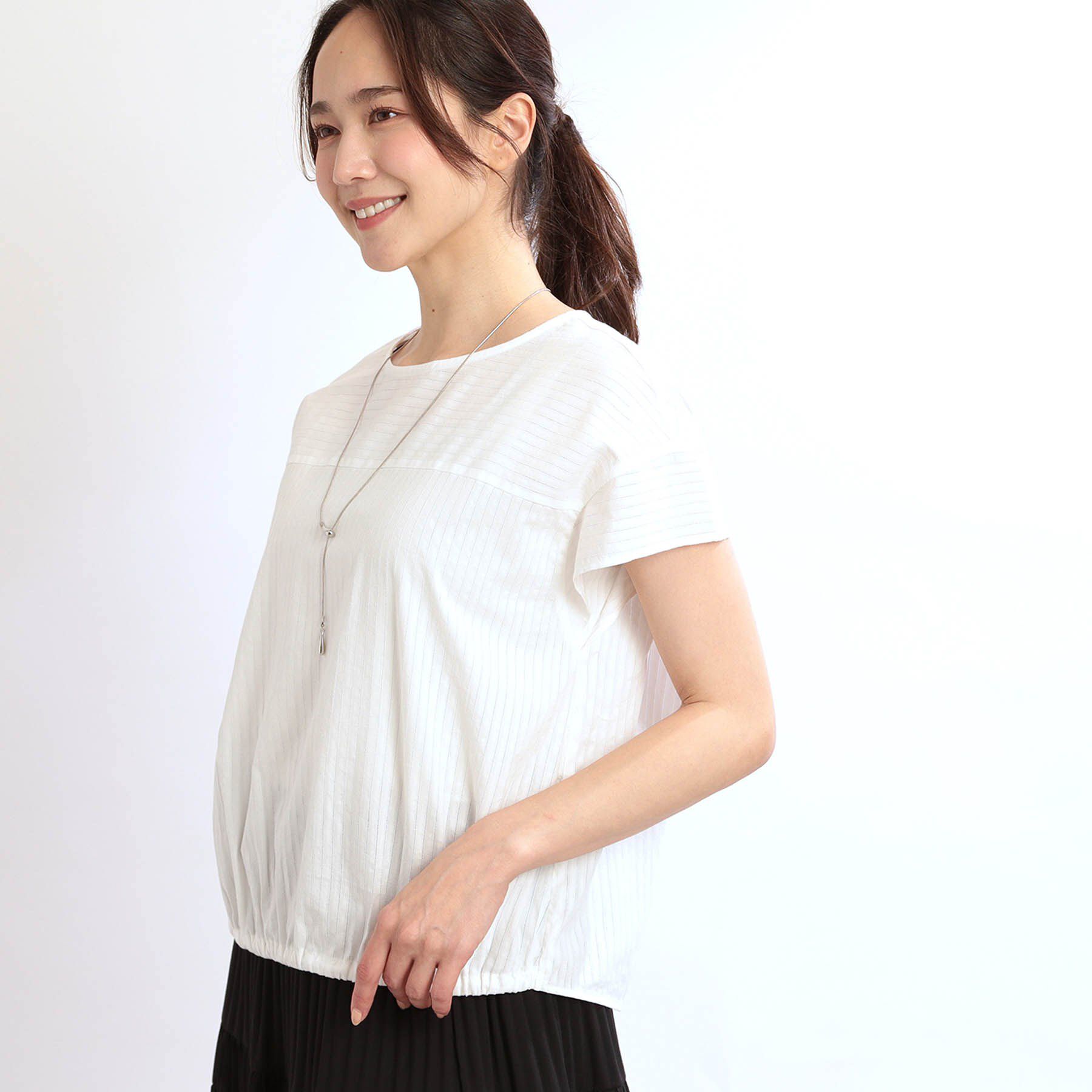 Reflect「【夏SALE／E‐QUALITY／手洗い可】フレンチスリーブブラウス」|シャツ・ブラウス|