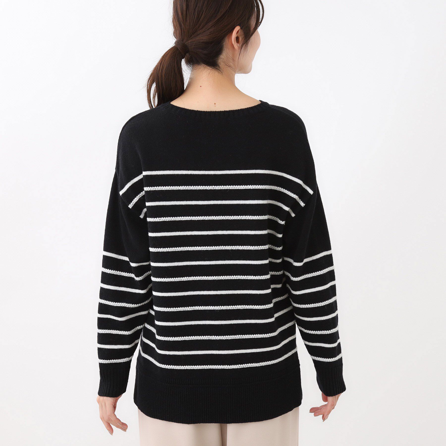 Reflect「【ゆったり着られる◎】ボートネックボーダーニット」|ニット・セーター|