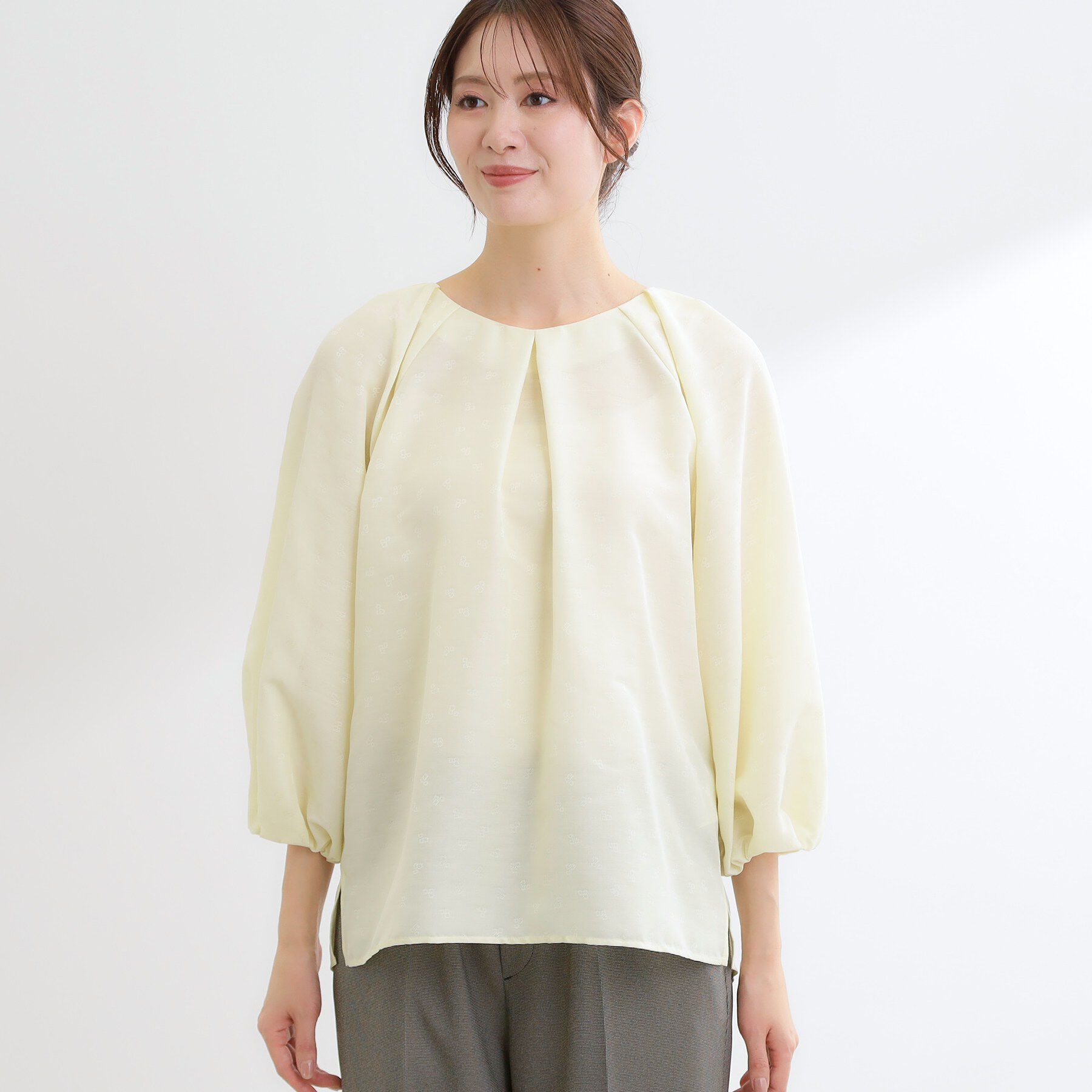 Reflect「ボリュームスリーブサテンジャカードブラウス」|シャツ・ブラウス|