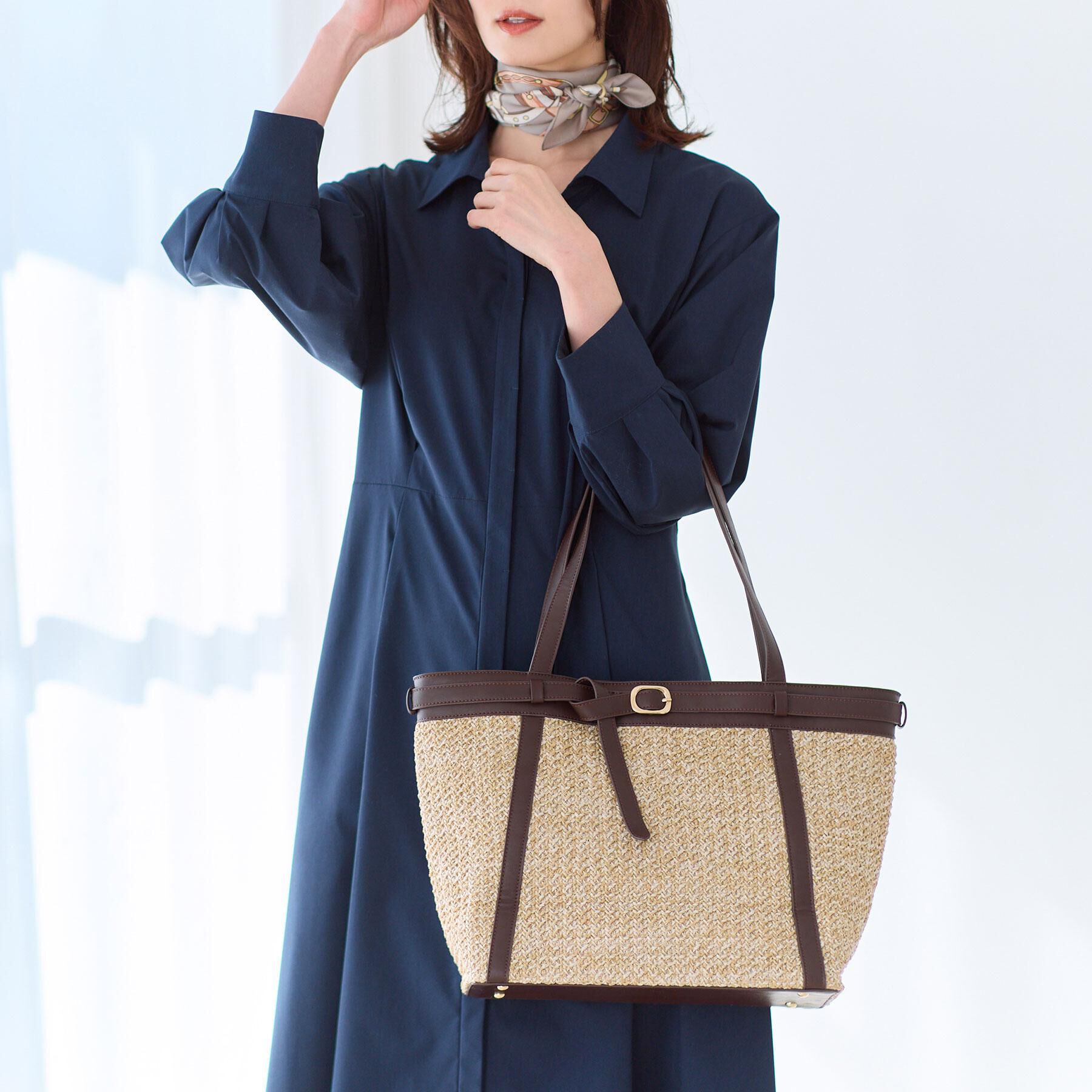 Reflect「【A4サイズ可】雑材ベルトデザイントートバッグ」|トートバッグ|