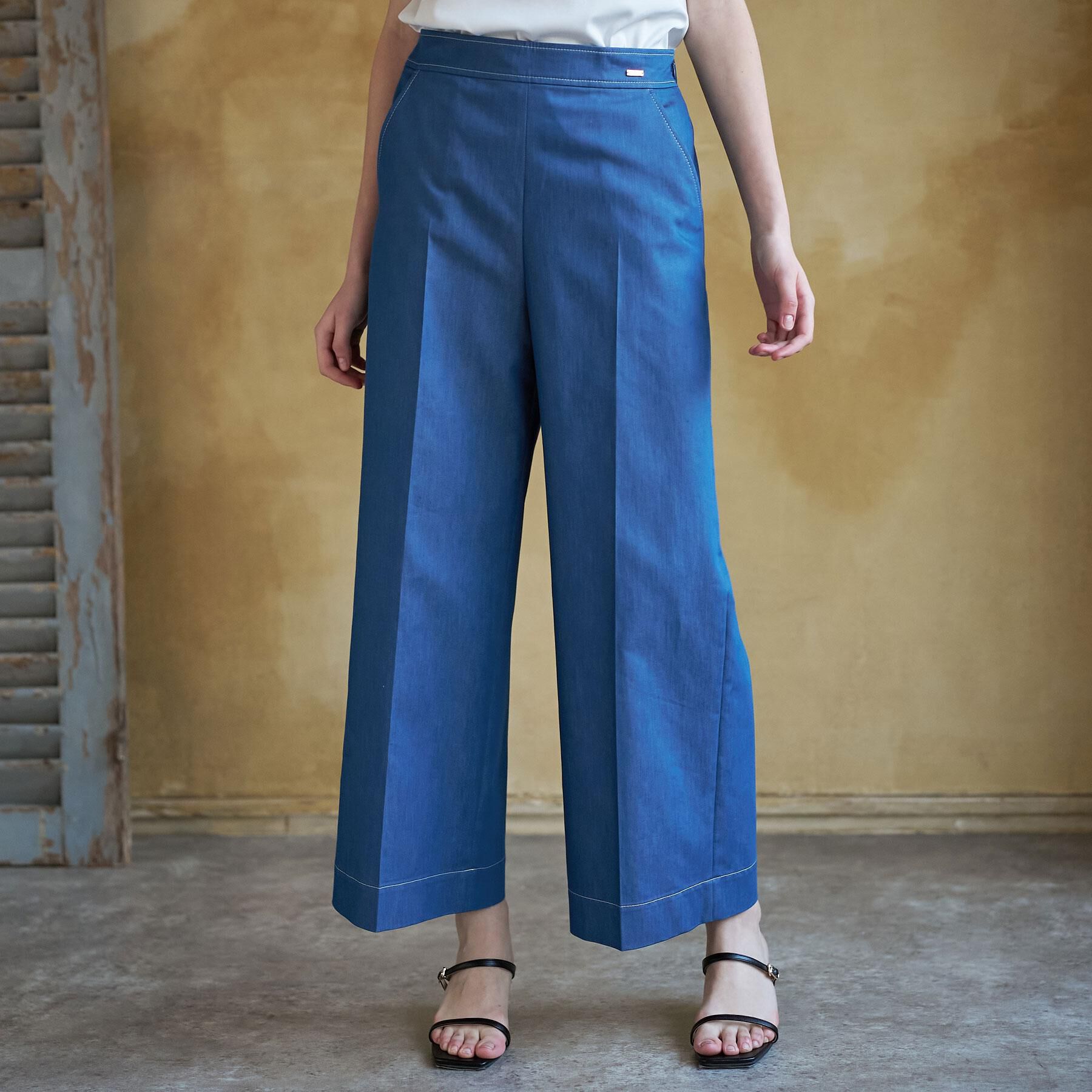 DRESSTERIOR「イージーウエスト ワイドデニム」|その他|ブルー(093)