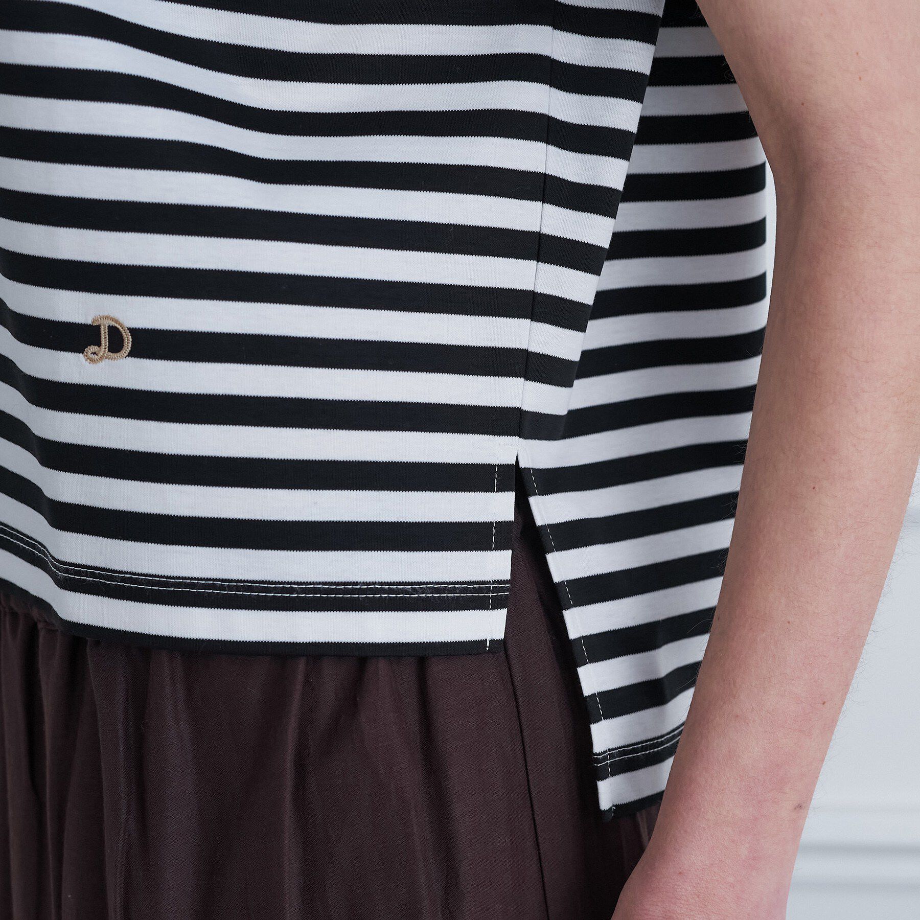 DRESSTERIOR「【接触冷感／抗菌防臭／消臭】アイスクリアコットンドルマンスリーブボーダーTシャツ」|Tシャツ・カットソー|