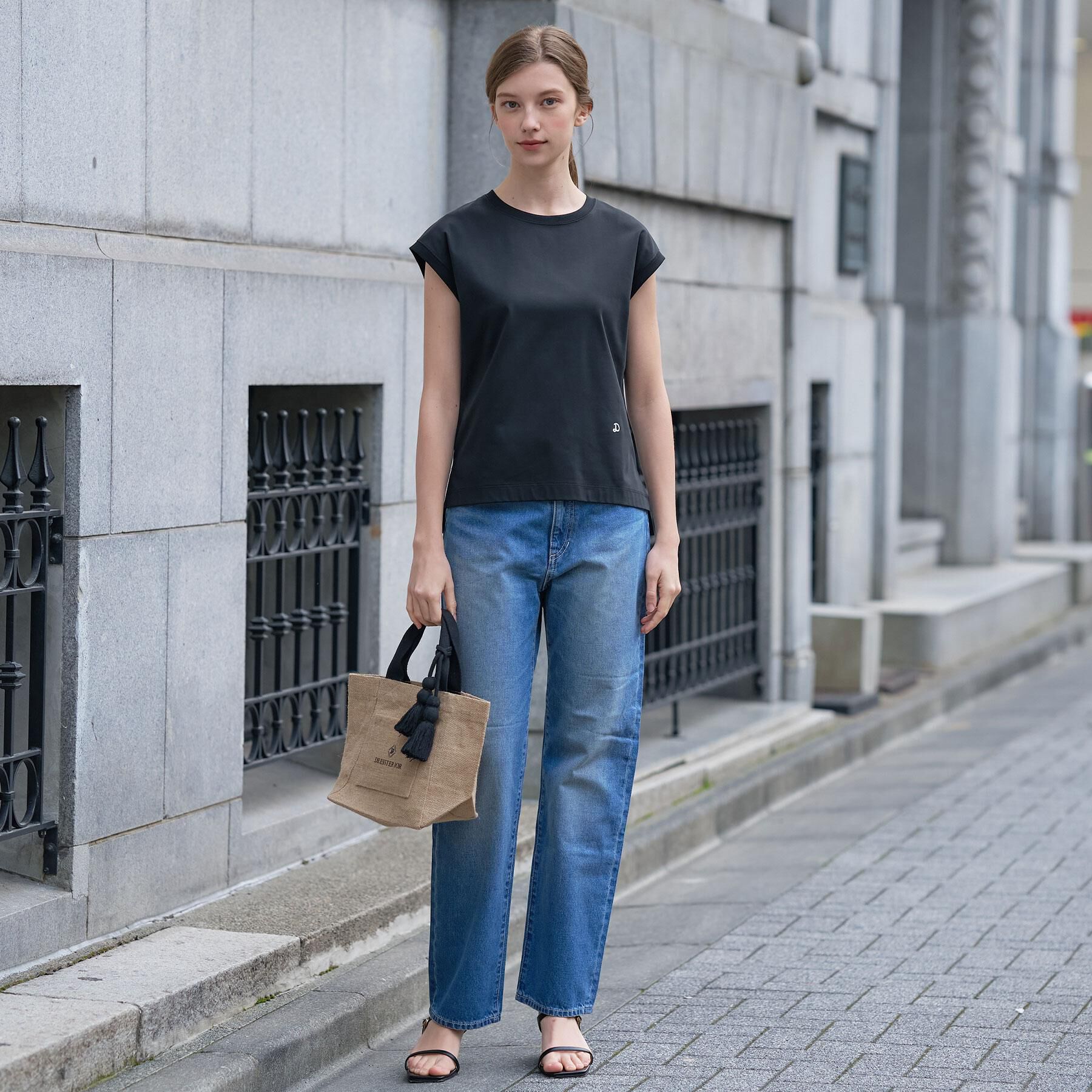 DRESSTERIOR「【接触冷感／抗菌防臭／消臭】アイスクリアコットンフレンチスリーブT」|Tシャツ・カットソー|