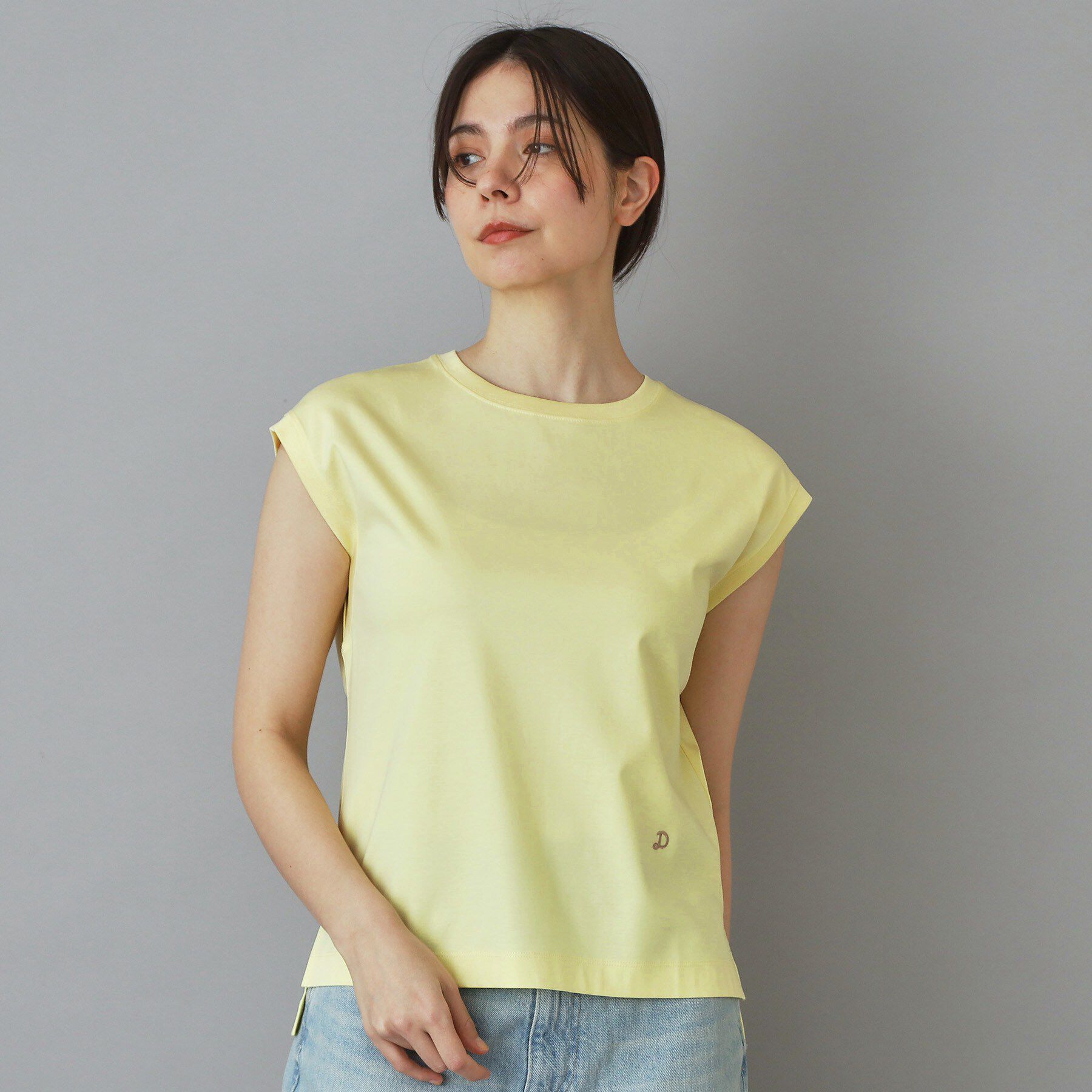 DRESSTERIOR「【接触冷感／抗菌防臭／消臭】アイスクリアコットンフレンチスリーブT」|Tシャツ・カットソー|