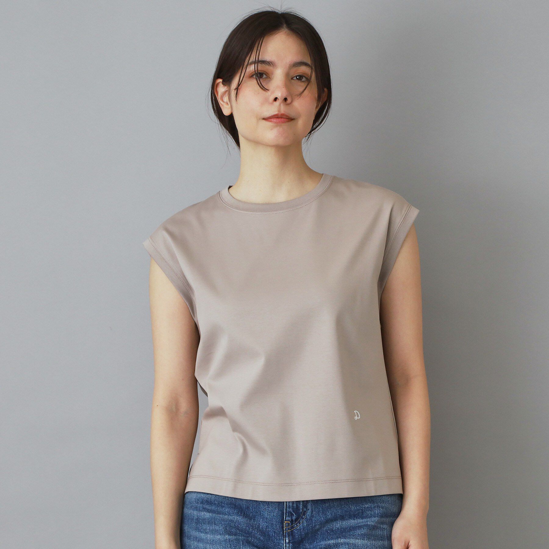 DRESSTERIOR「【接触冷感／抗菌防臭／消臭】アイスクリアコットンフレンチスリーブT」|Tシャツ・カットソー|