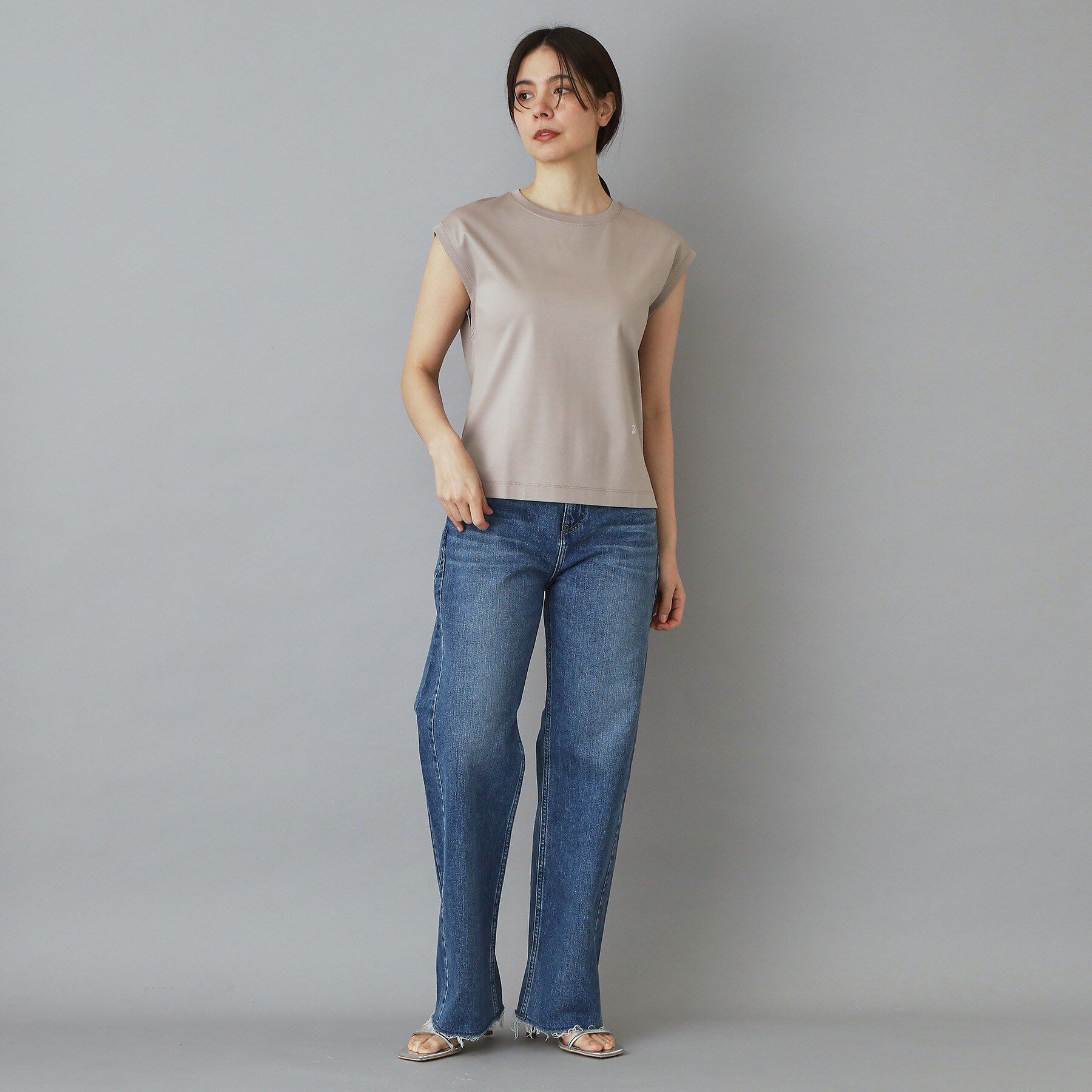 DRESSTERIOR「【接触冷感／抗菌防臭／消臭】アイスクリアコットンフレンチスリーブT」|Tシャツ・カットソー|