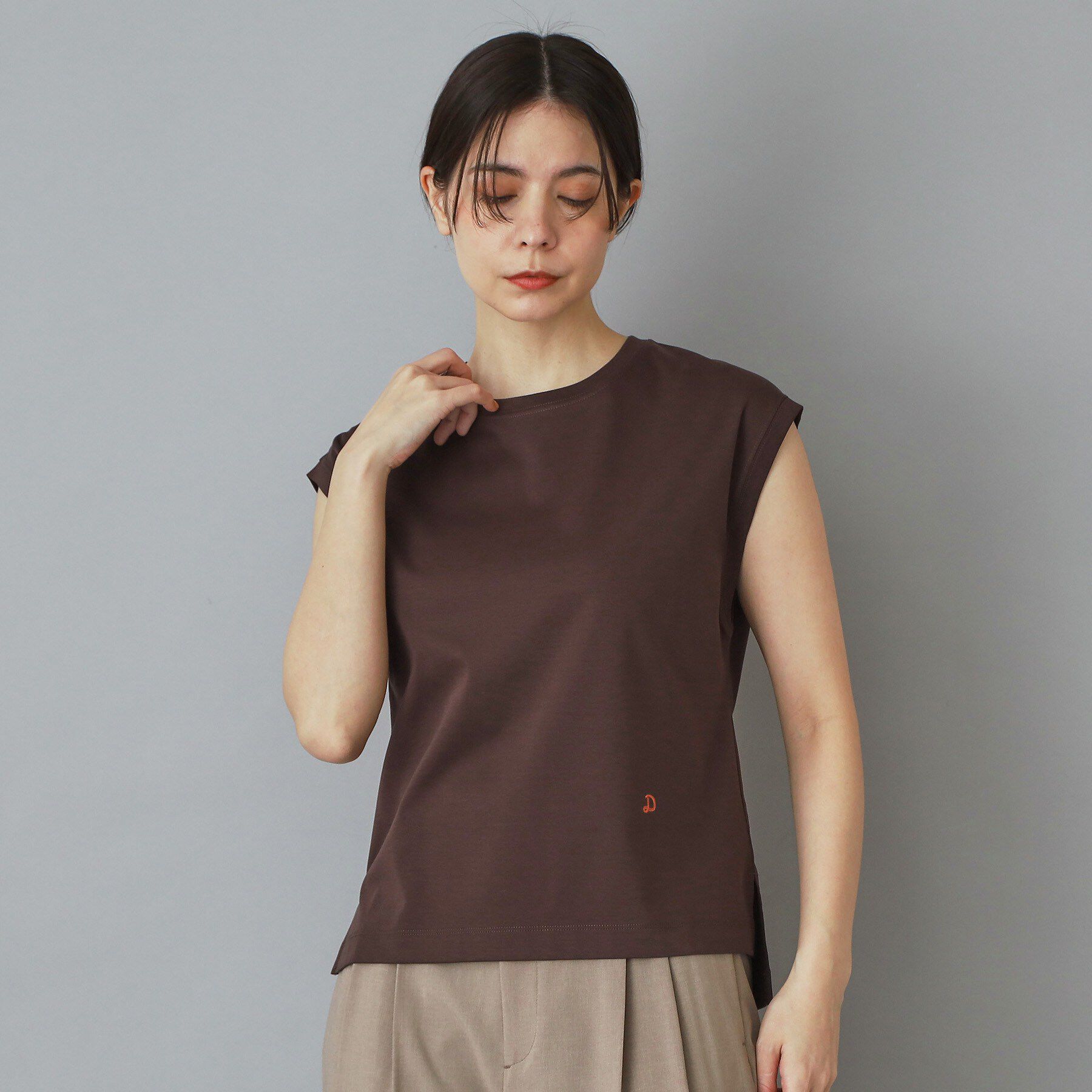 DRESSTERIOR「【接触冷感／抗菌防臭／消臭】アイスクリアコットンフレンチスリーブT」|Tシャツ・カットソー|