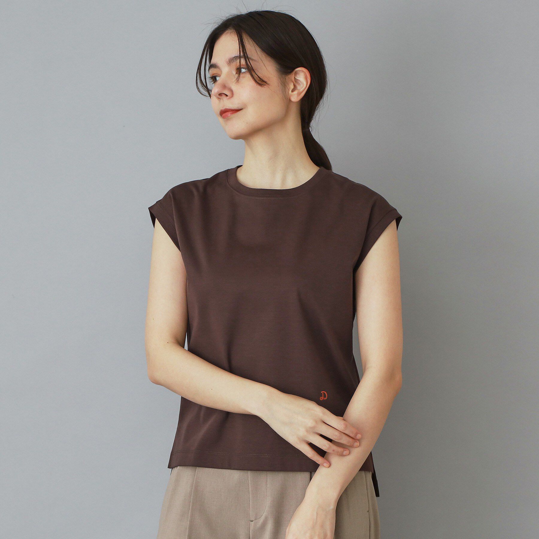 DRESSTERIOR「【接触冷感／抗菌防臭／消臭】アイスクリアコットンフレンチスリーブT」|Tシャツ・カットソー|