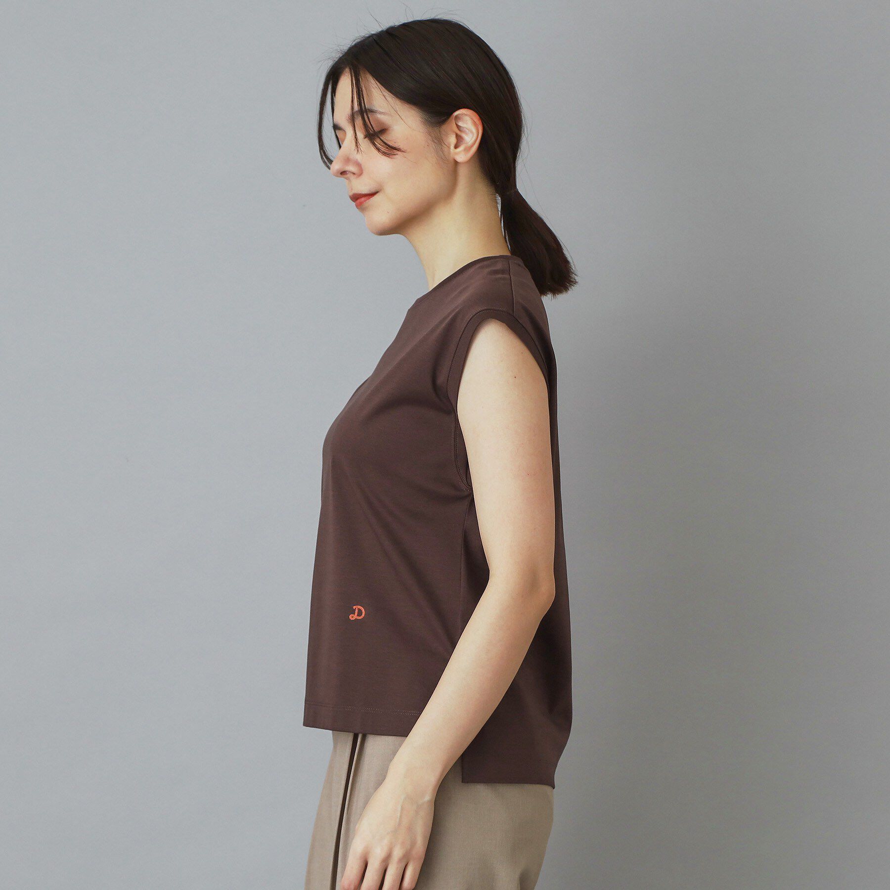 DRESSTERIOR「【接触冷感／抗菌防臭／消臭】アイスクリアコットンフレンチスリーブT」|Tシャツ・カットソー|