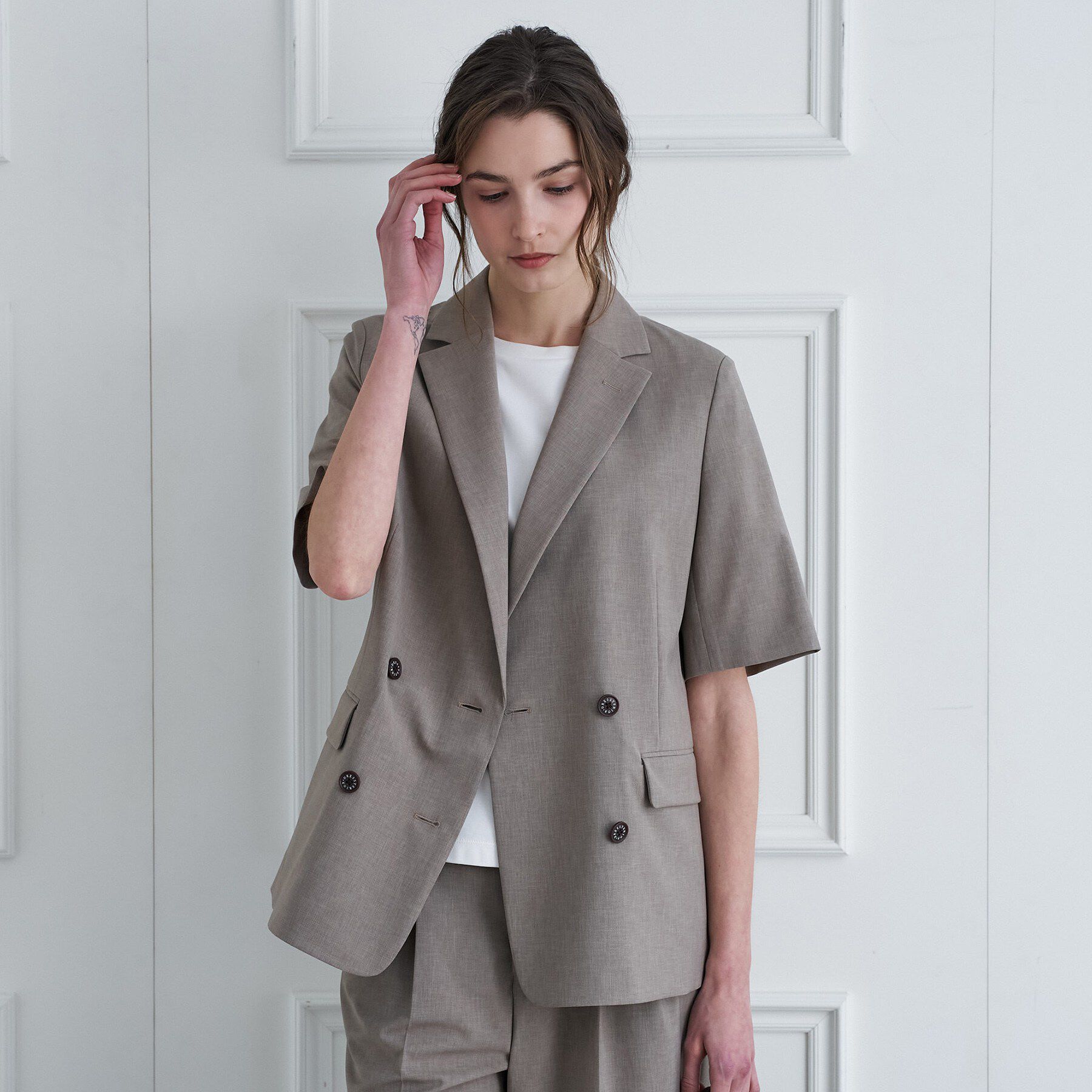 DRESSTERIOR「【otonaMUSE5月号掲載/セットアップ可】ウォッシャブルイージーサマージャケット」|テーラードジャケット|ベージュ(052)