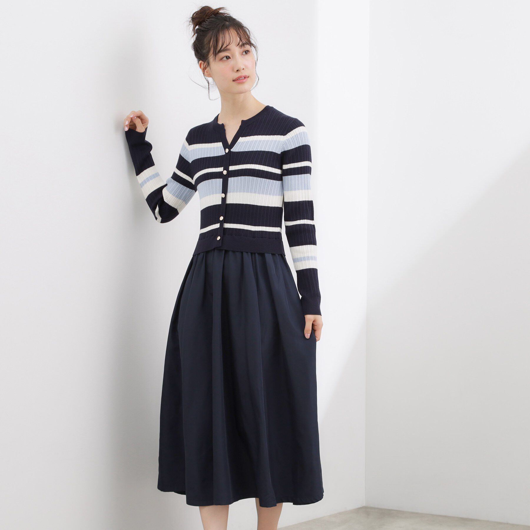 grove「一枚で装いが整う　マルチボーダーアソートドッキングワンピース」|ワンピース|マルチボーダー(39
