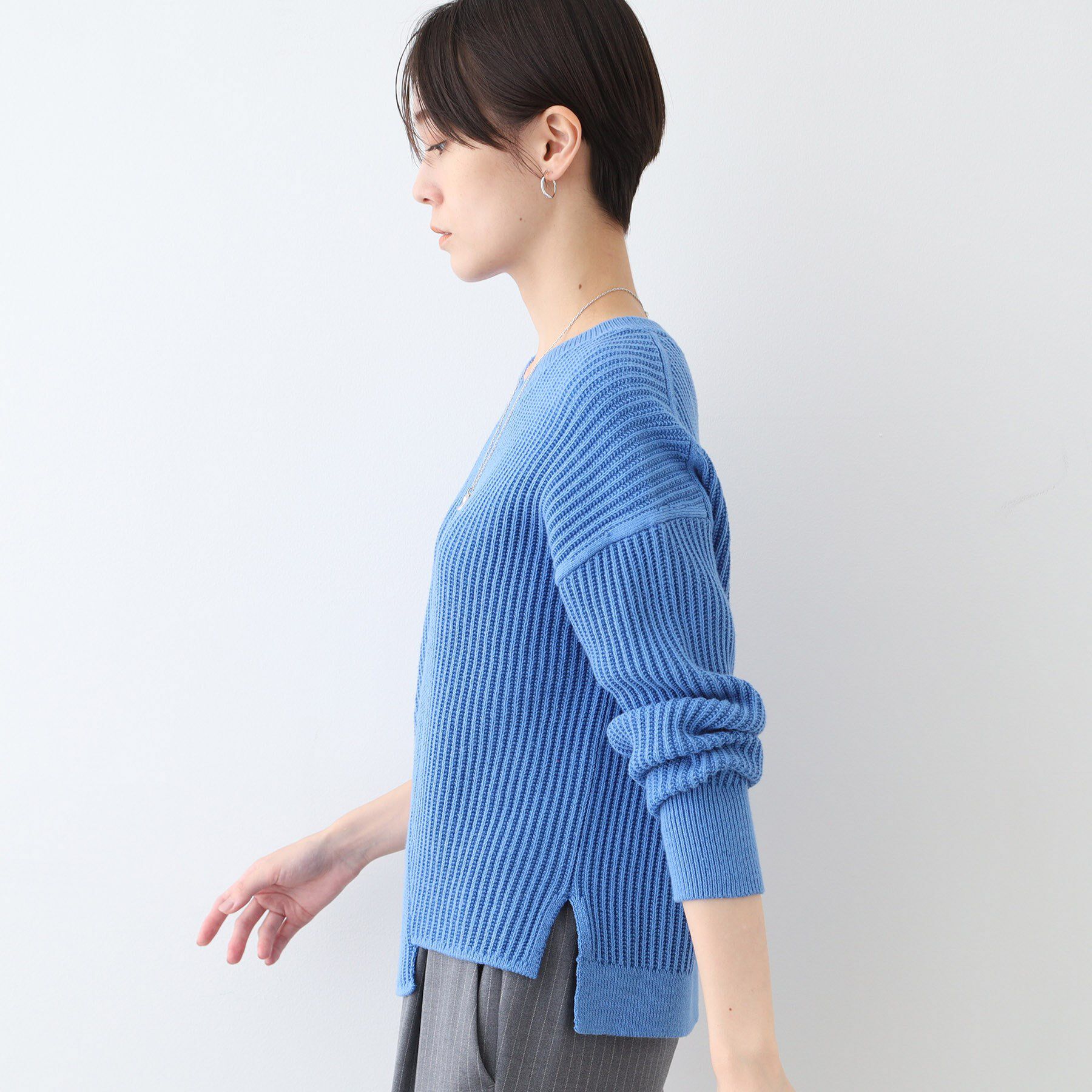 INDIVI「【洗える／コットン混】アシメデザインニット」|ニット・セーター|