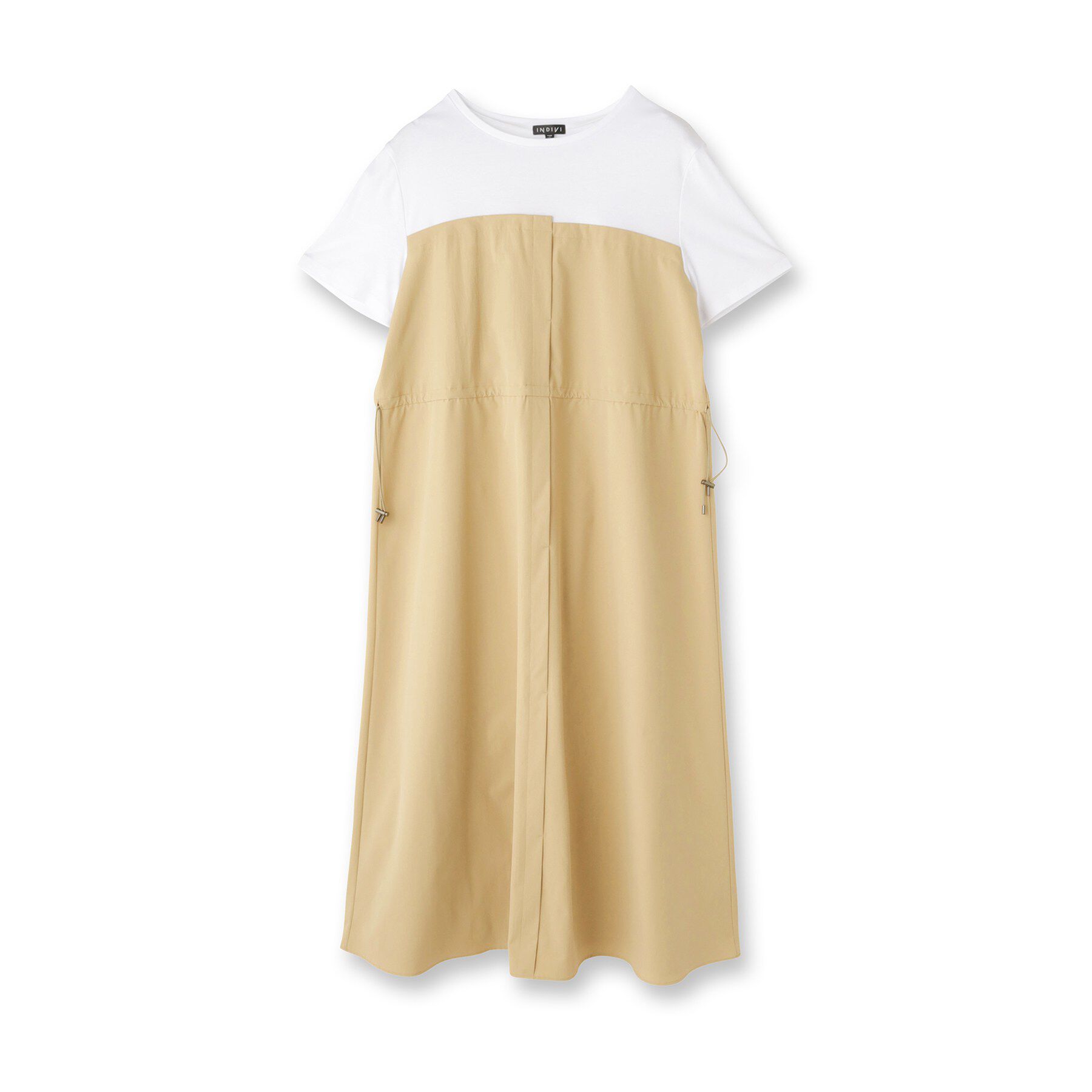 INDIVI「【洗える／1枚でキマる／ドロスト付】ビスチェ風ドッキングTワンピース」|ワンピース|