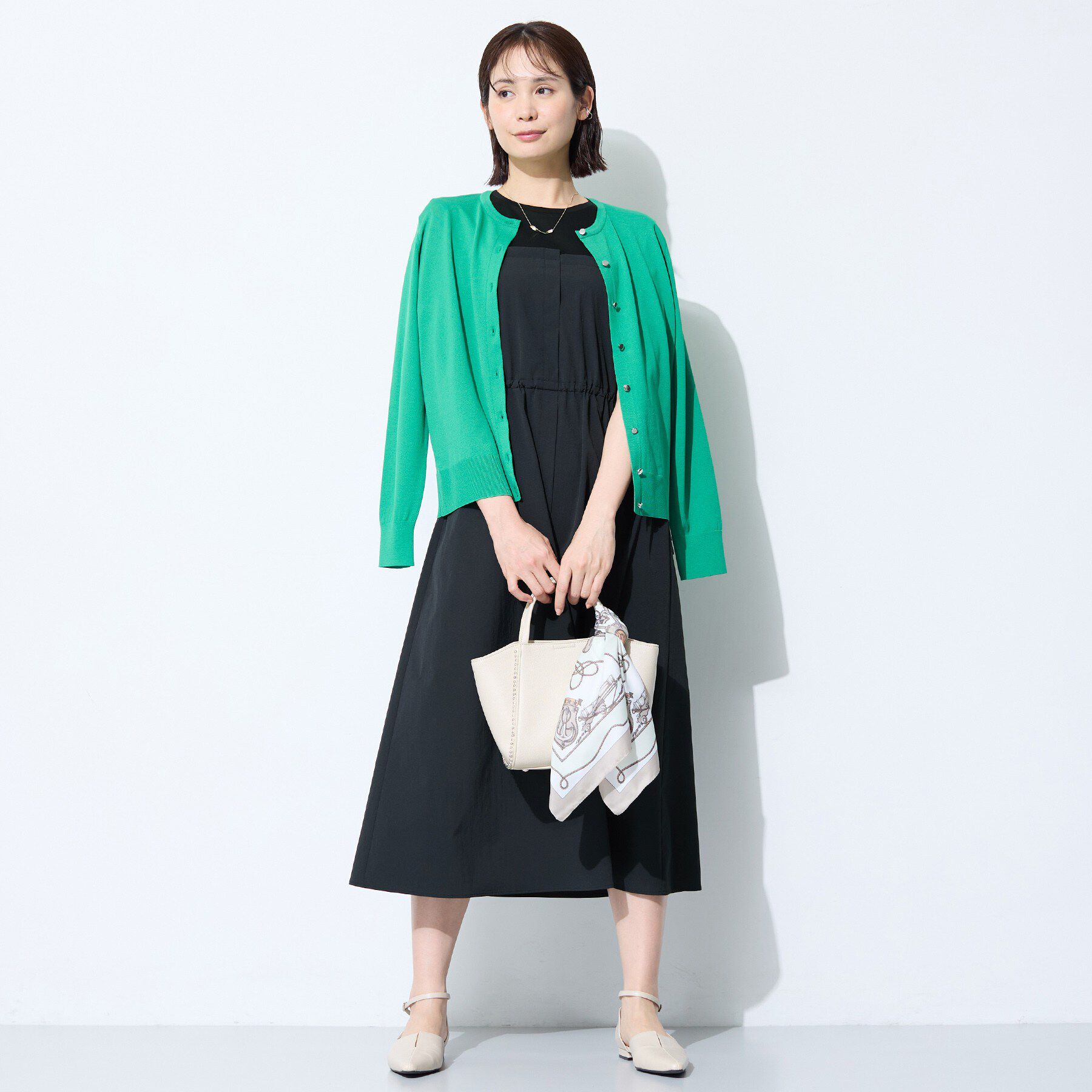 INDIVI「【洗える／1枚でキマる／ドロスト付】ビスチェ風ドッキングTワンピース」|ワンピース|