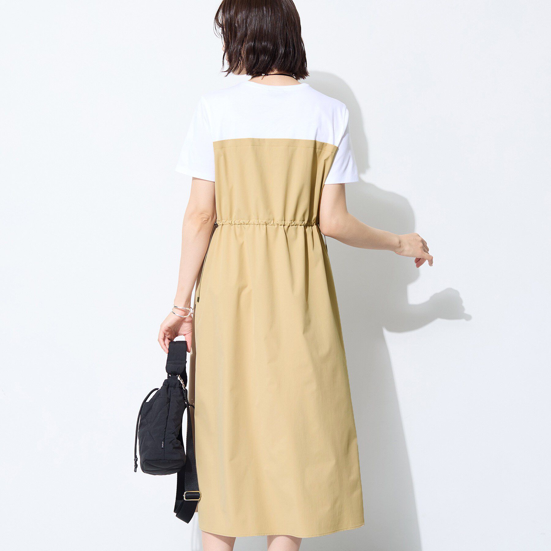 INDIVI「【洗える／1枚でキマる／ドロスト付】ビスチェ風ドッキングTワンピース」|ワンピース|