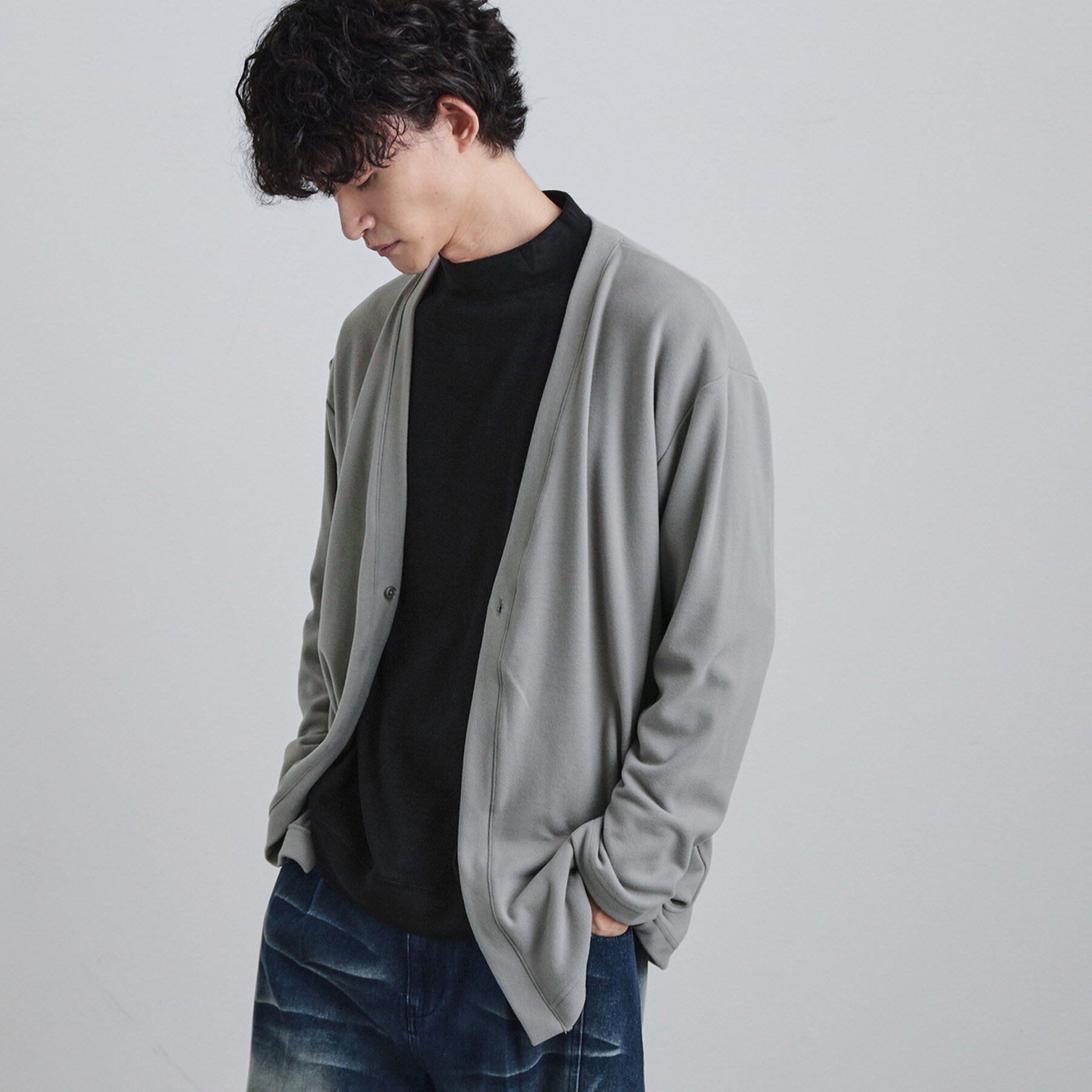 tk.TAKEO KIKUCHI「ウォームトッパーカーディガン」|カーディガン|ライトグレー(011