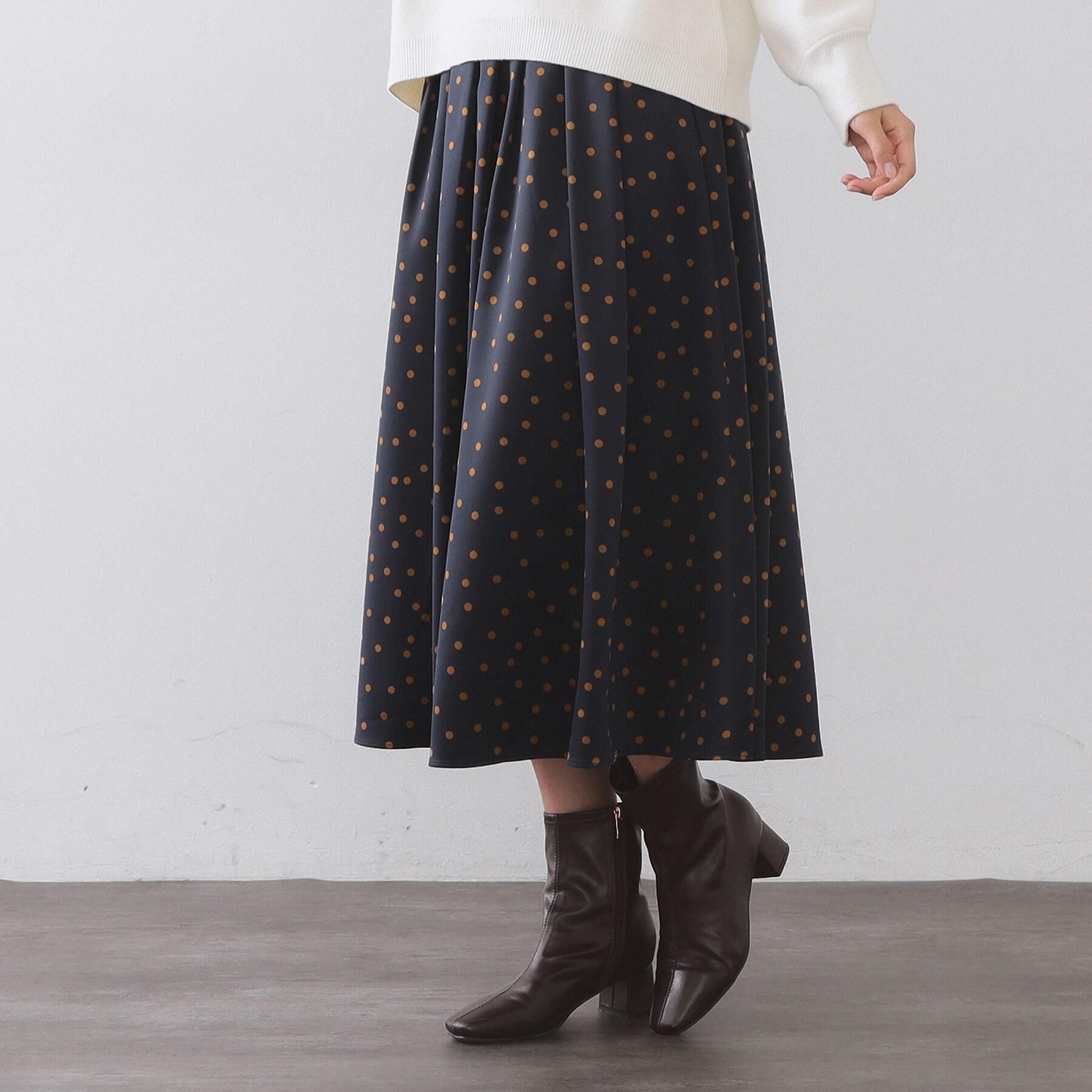 OPAQUE.CLIP「カラードットフレアスカート【洗濯機OK】」|スカート|