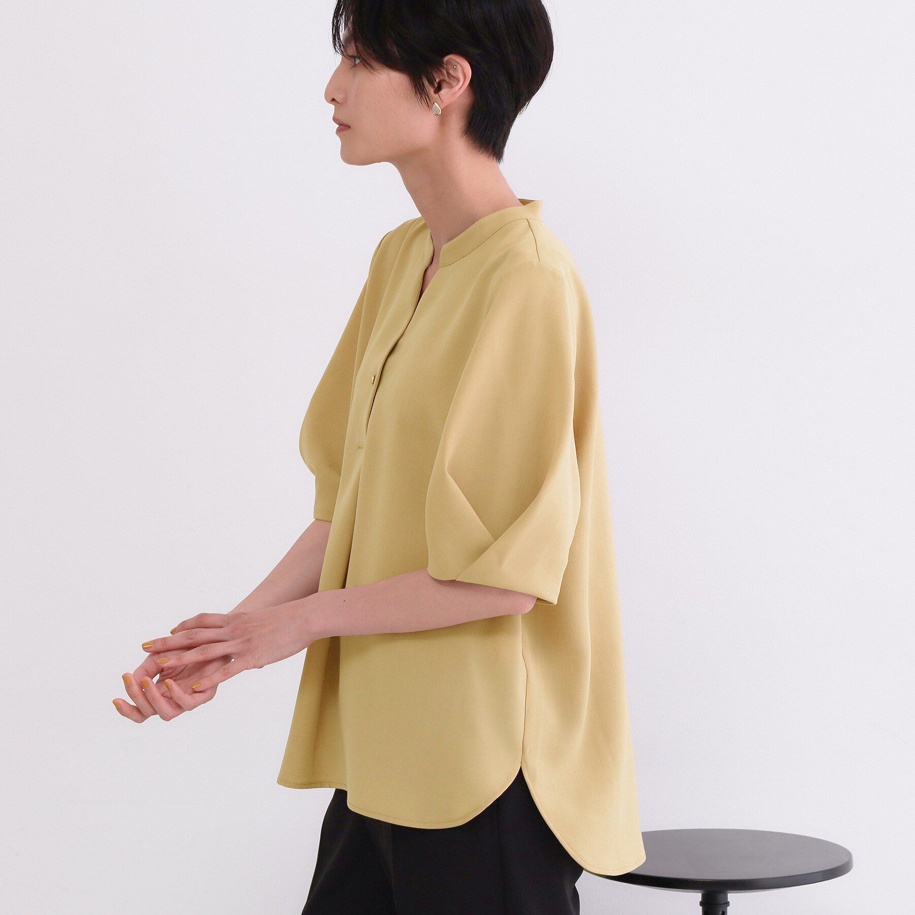 OPAQUE.CLIP「タックスリーブブラウス【洗濯機OK/防シワ加工/ストレッチ】《SS～LL/6col/セットアップ対応」|シャツ・ブラウス|