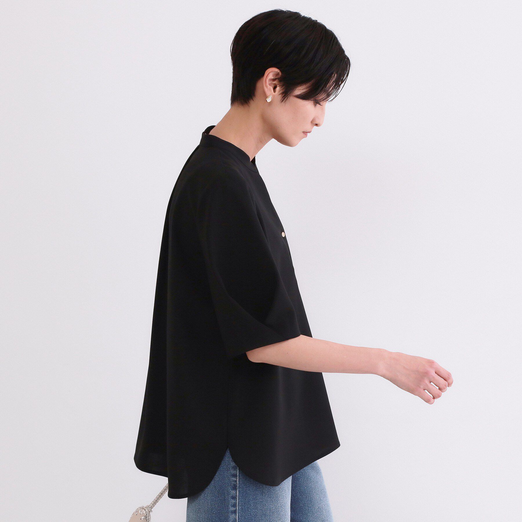 OPAQUE.CLIP「タックスリーブブラウス【洗濯機OK/防シワ加工/ストレッチ】《SS～LL/6col/セットアップ対応」|シャツ・ブラウス|