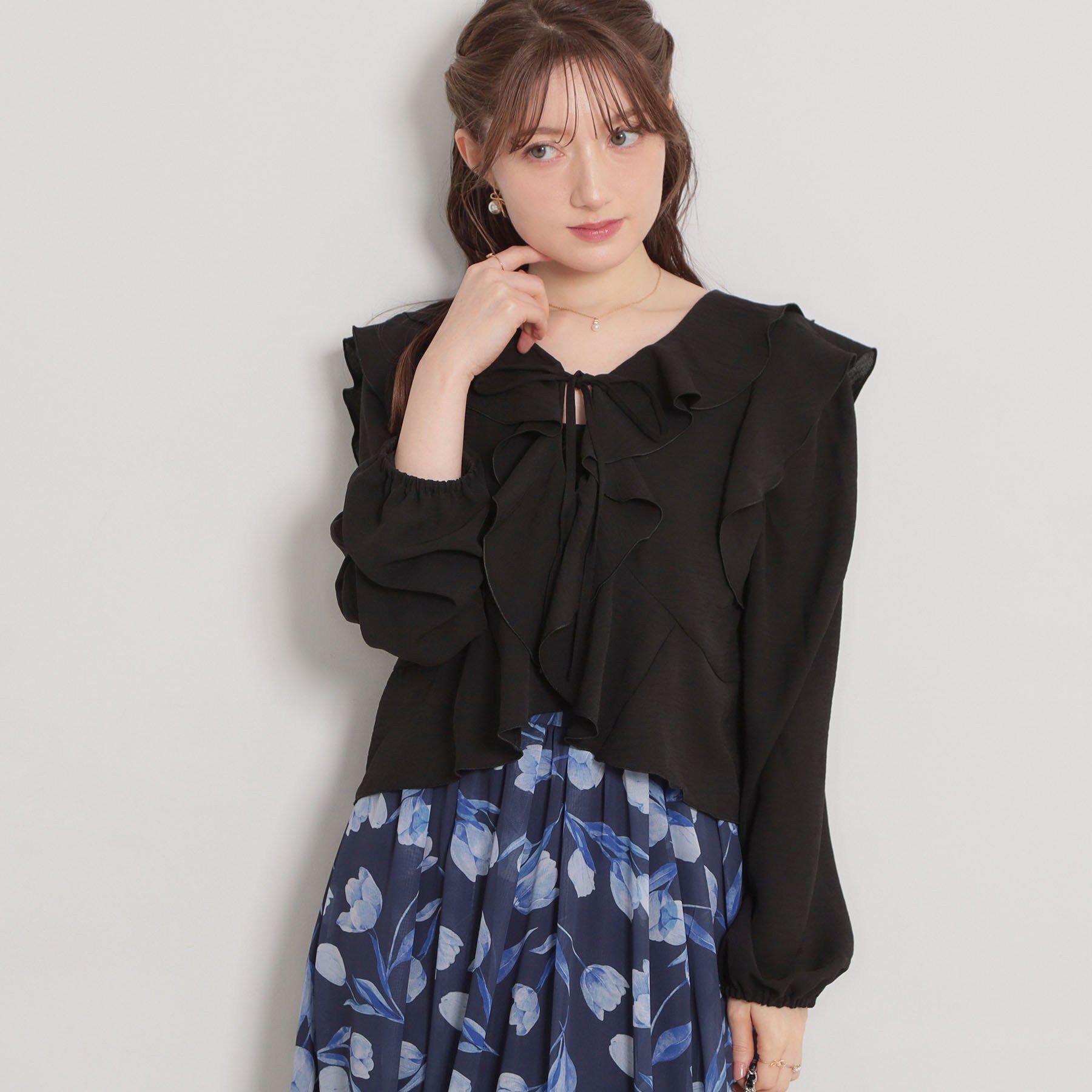 Couture broach「ラッフルショートブラウス」|シャツ・ブラウス|