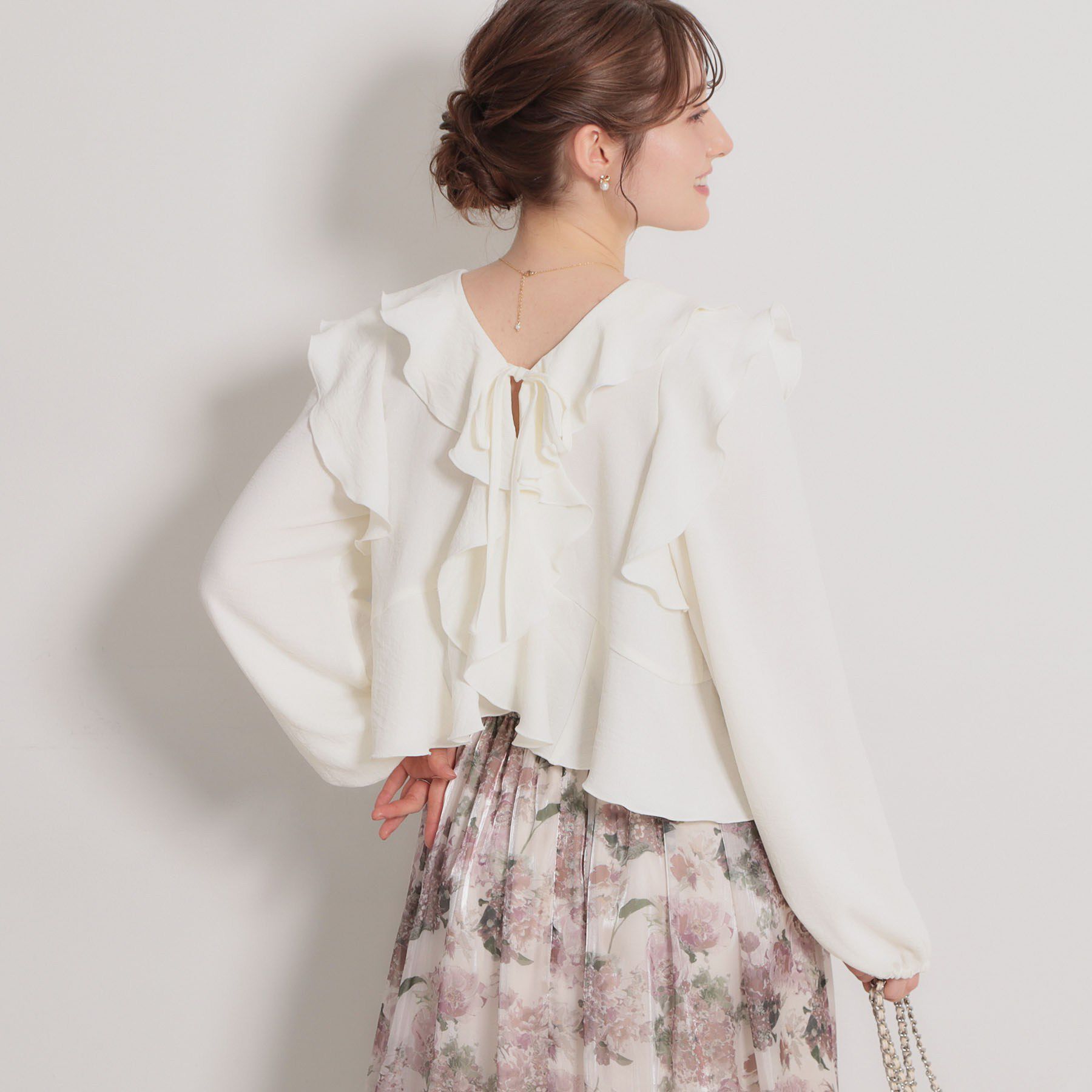 Couture broach「ラッフルショートブラウス」|シャツ・ブラウス|