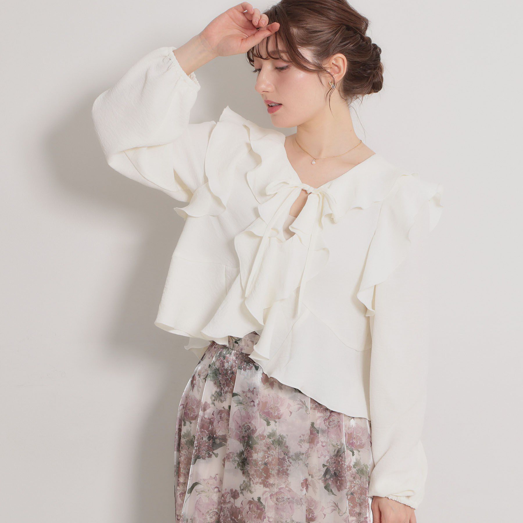 Couture broach「ラッフルショートブラウス」|シャツ・ブラウス|