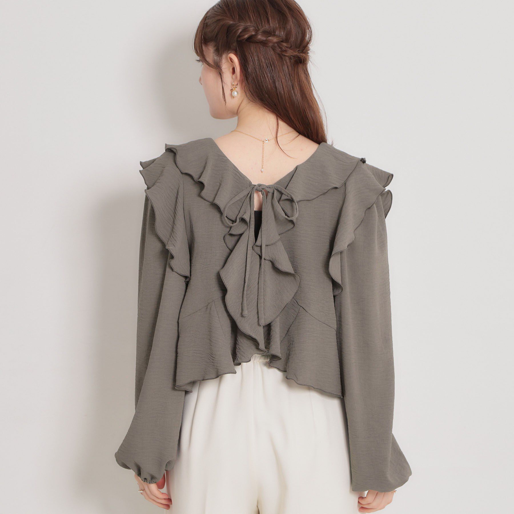 Couture broach「ラッフルショートブラウス」|シャツ・ブラウス|