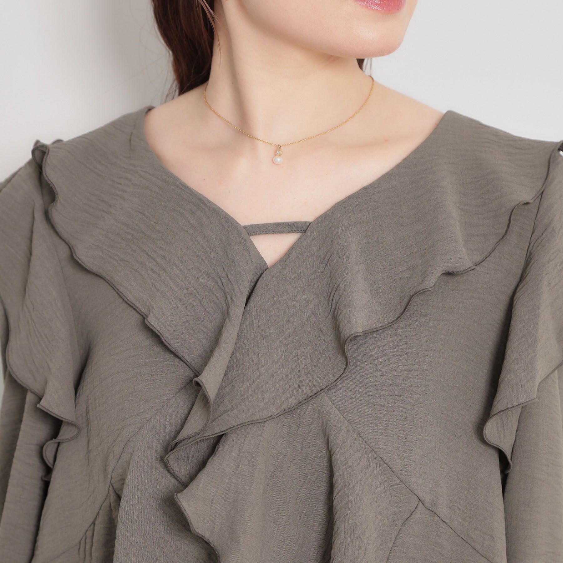 Couture broach「ラッフルショートブラウス」|シャツ・ブラウス|