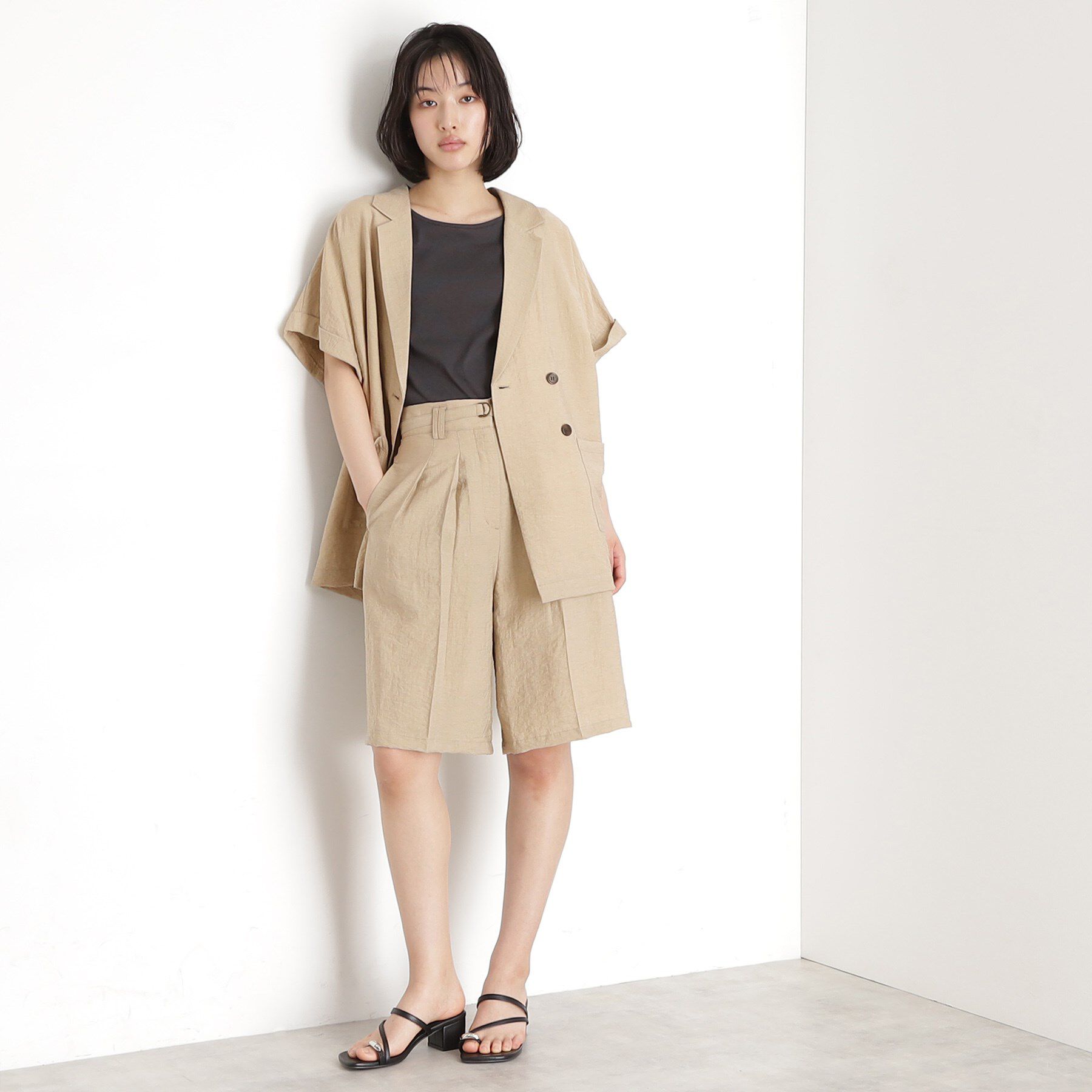 THE SHOP TK「リネン混ハーフパンツ【洗える/セットアップ可】」|その他|