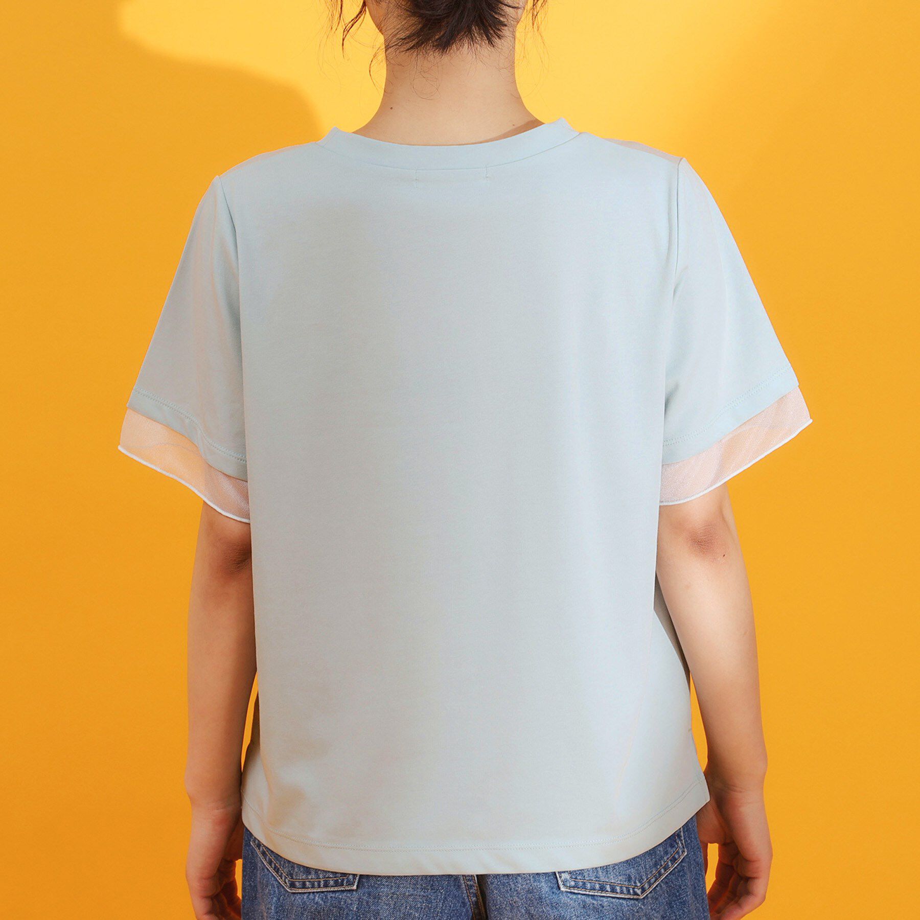 THE SHOP TK「【ひんやり/UV/洗濯機OK】袖シアーTシャツ」|Tシャツ・カットソー|