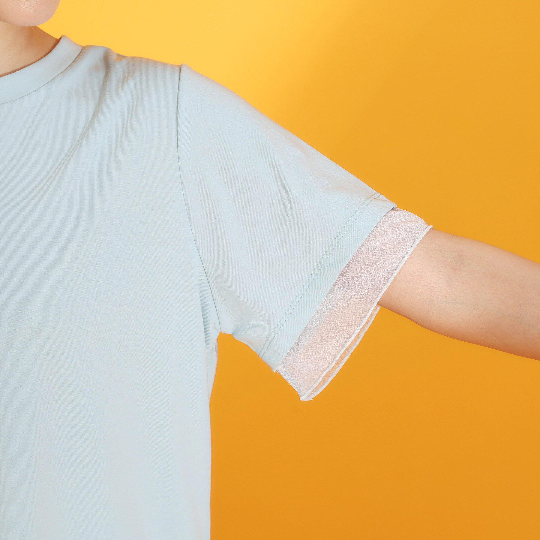 THE SHOP TK「【ひんやり/UV/洗濯機OK】袖シアーTシャツ」|Tシャツ・カットソー|