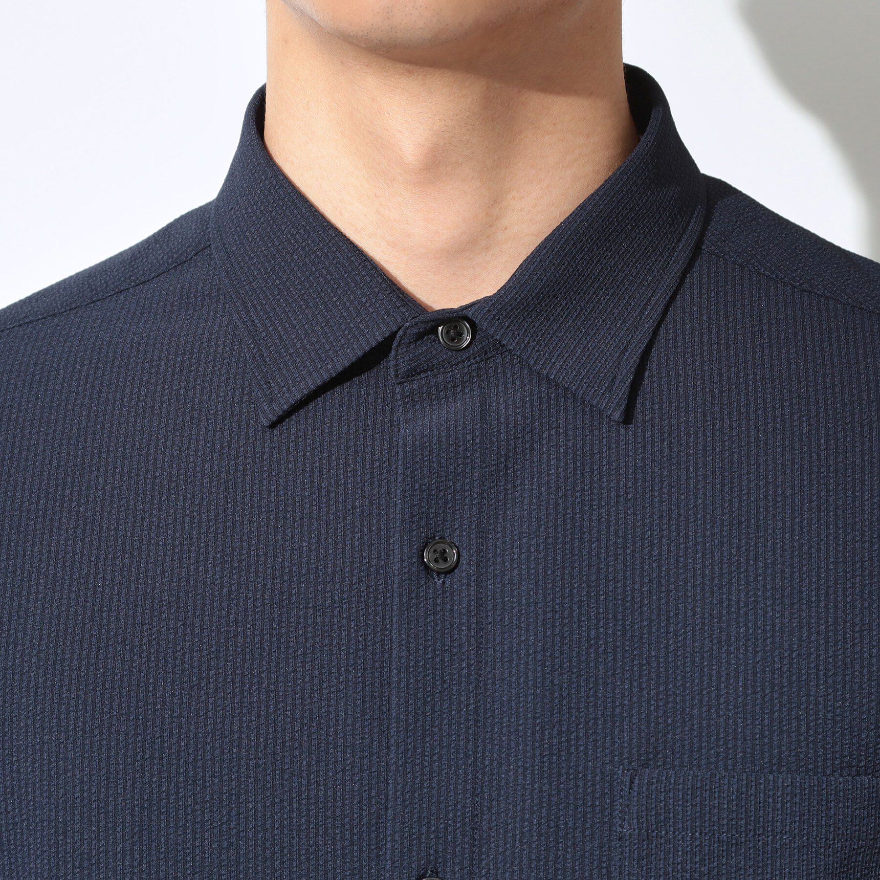 THE SHOP TK「マイクロ シアサッカー 半袖シャツ 洗濯機OK／セットアップ可」|シャツ・ブラウス|