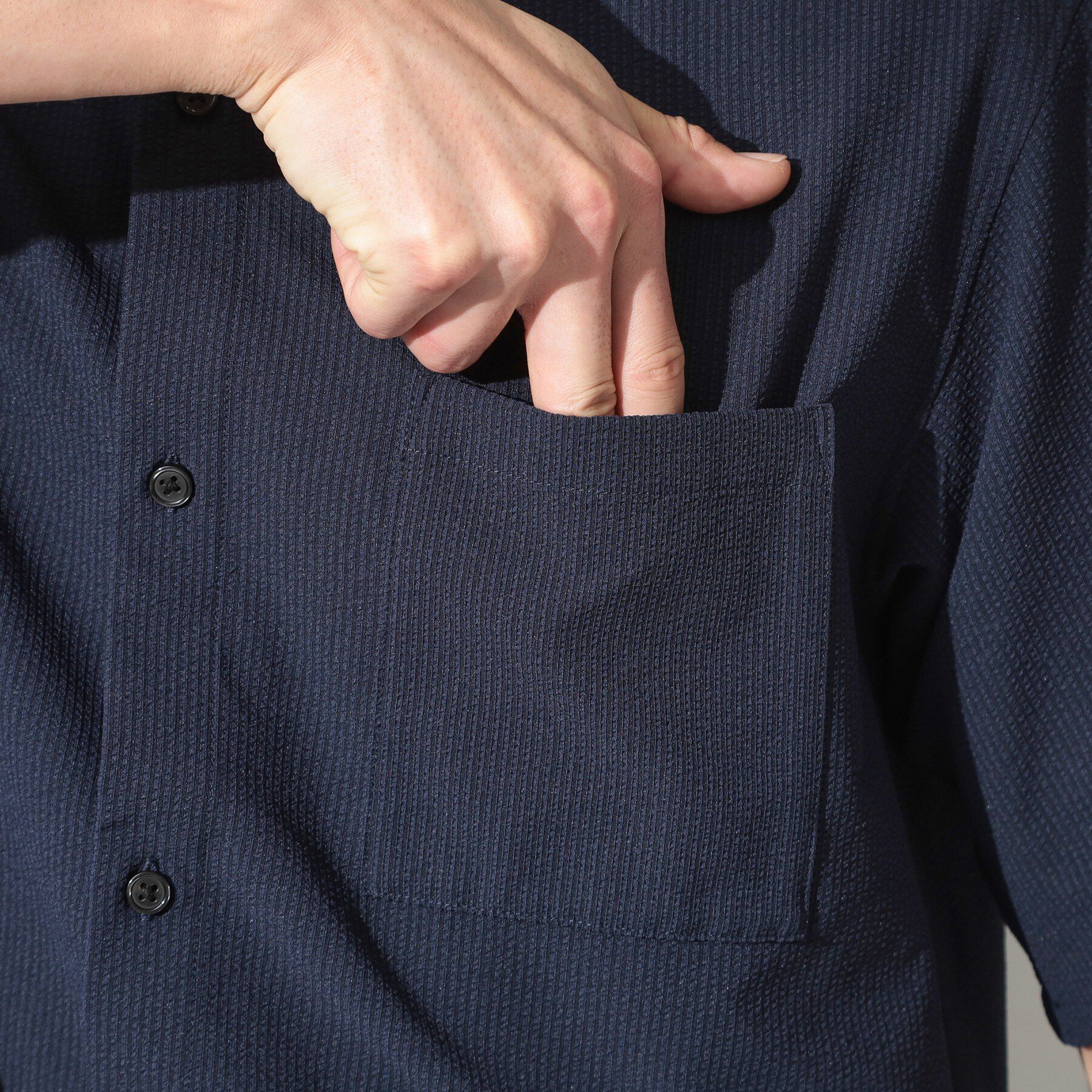 THE SHOP TK「マイクロ シアサッカー 半袖シャツ 洗濯機OK／セットアップ可」|シャツ・ブラウス|