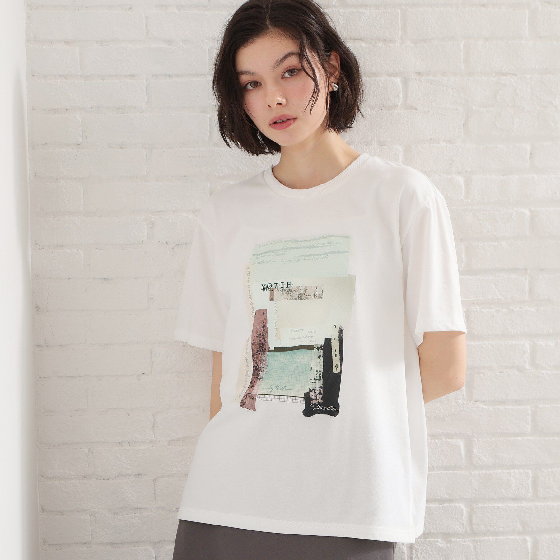 THE SHOP TK「【ひんやり／吸水速乾／UV】ロゴアソートクルーネックTシャツ」|Tシャツ・カットソー|アイボリー(104)