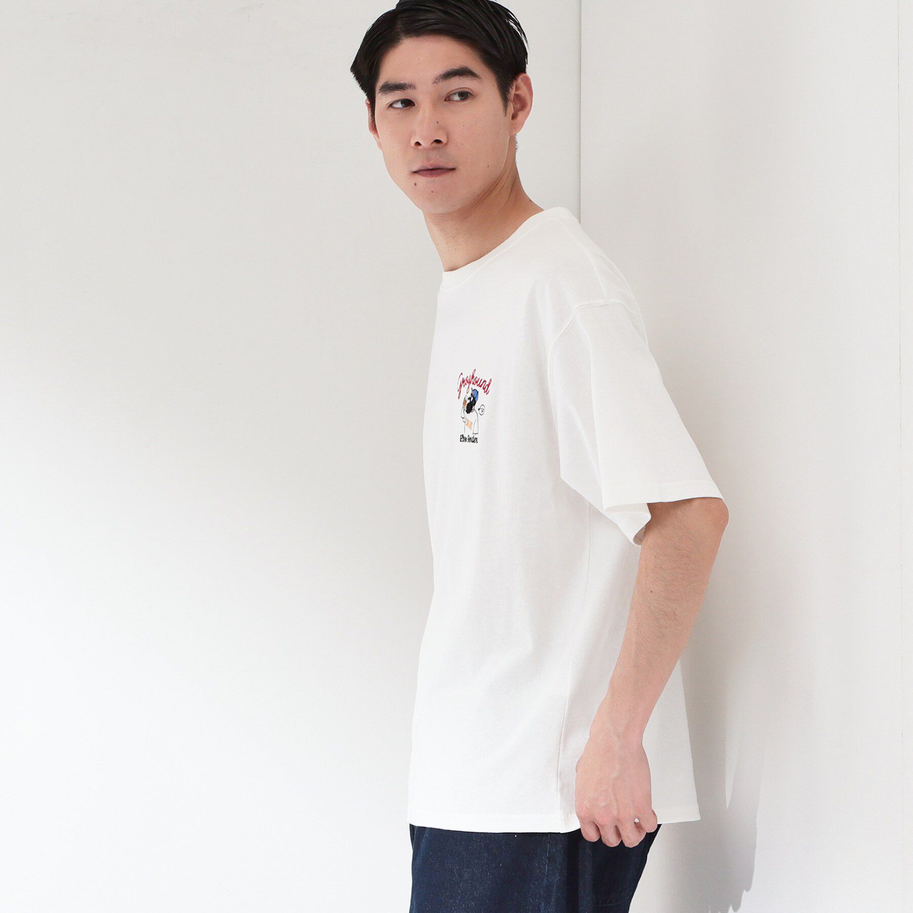 THE SHOP TK「ヒゲオジ サガラ刺繍 半袖Tシャツ 【洗濯機OK】」|Tシャツ・カットソー|