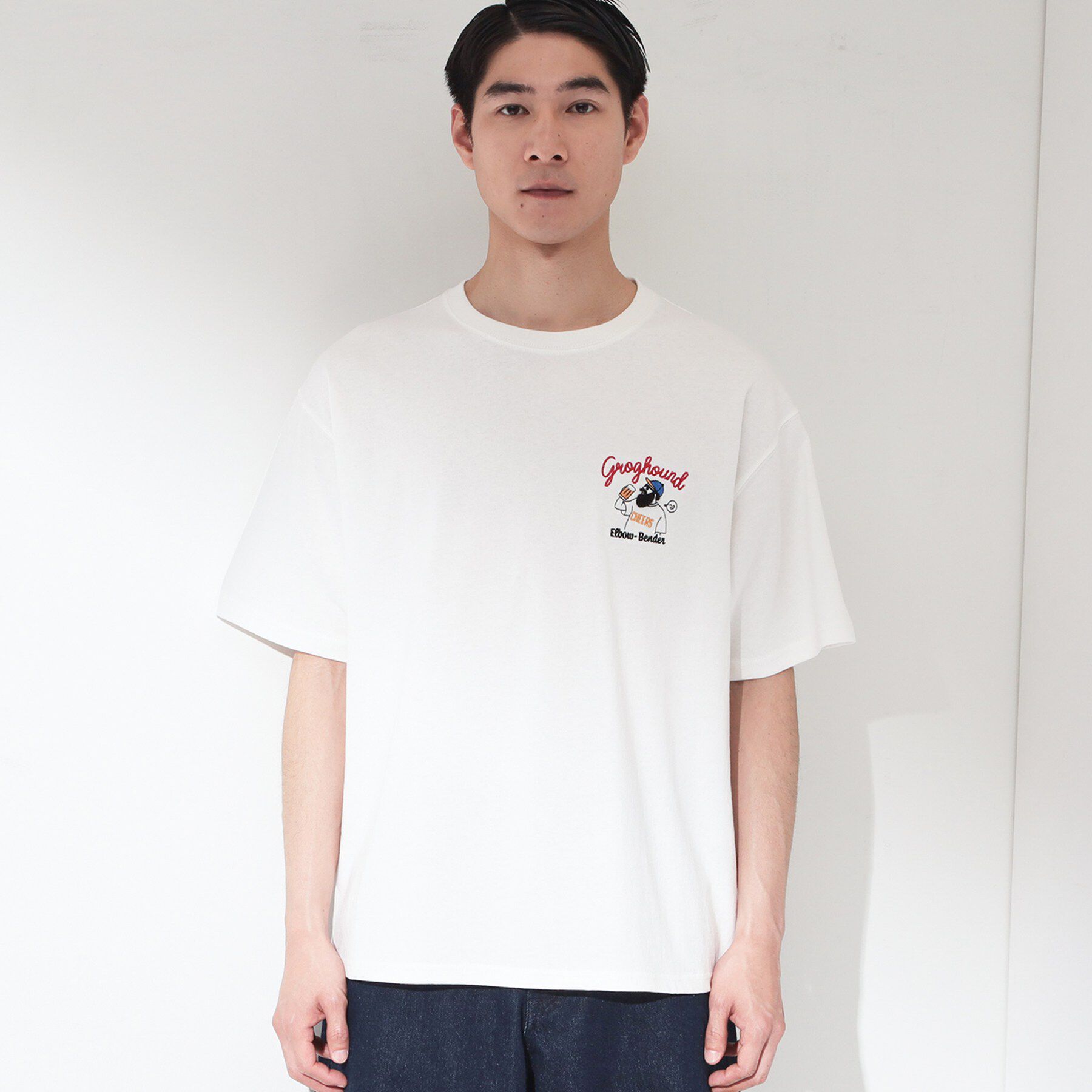 THE SHOP TK「ヒゲオジ サガラ刺繍 半袖Tシャツ 【洗濯機OK】」|Tシャツ・カットソー|