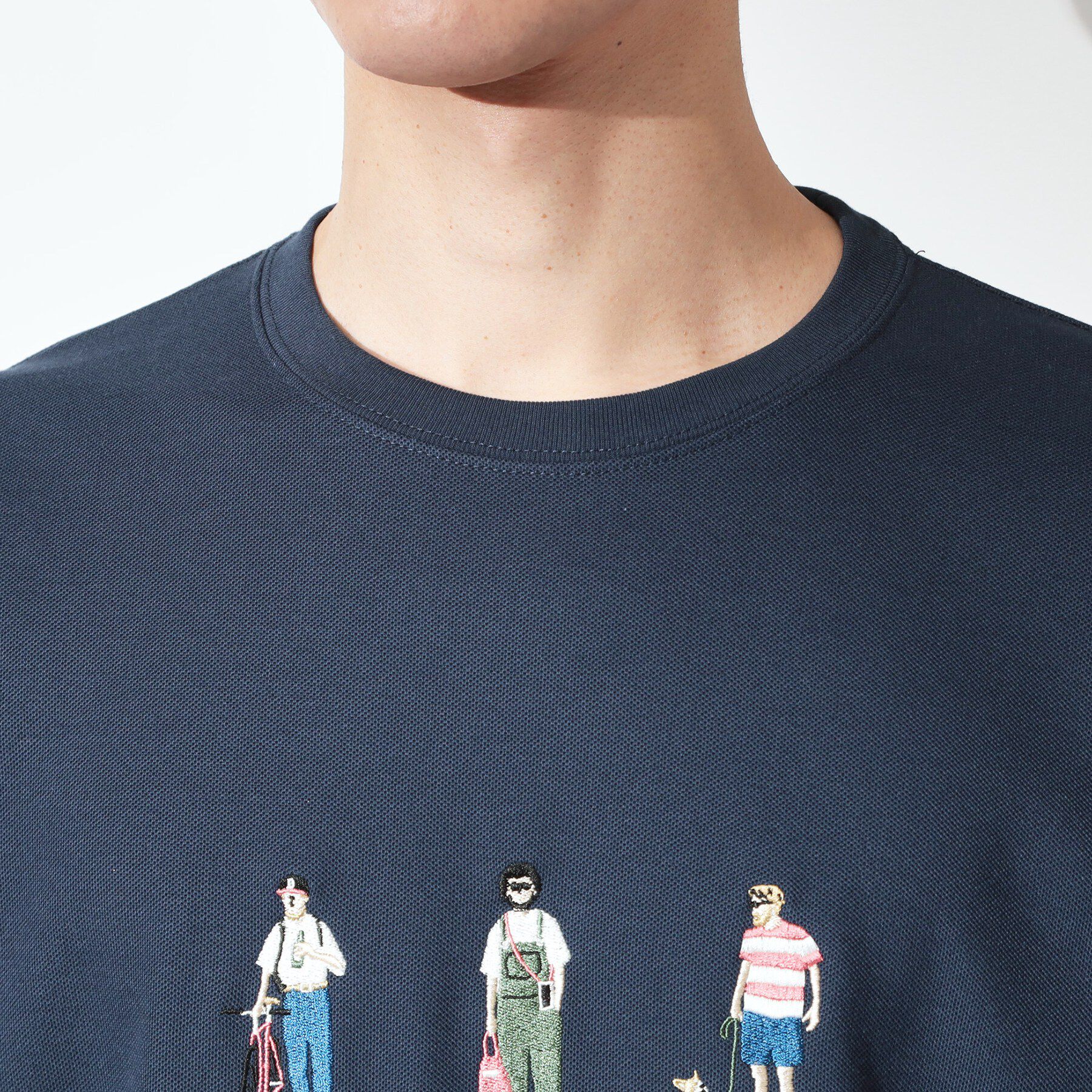 THE SHOP TK「刺繍&times;ロゴ 鹿の子 半袖Tシャツ 【洗濯機OK】」|Tシャツ・カットソー|