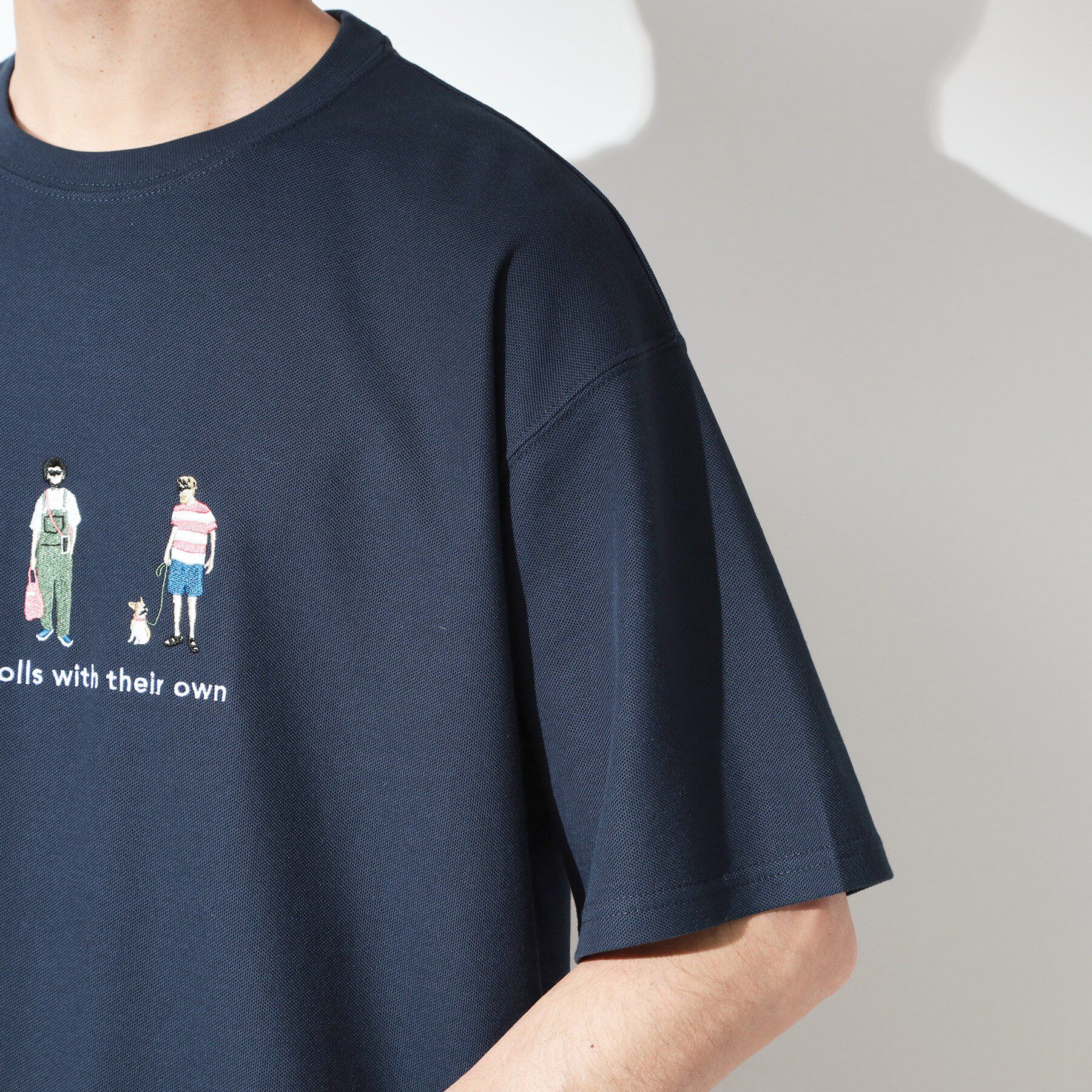 THE SHOP TK「刺繍&times;ロゴ 鹿の子 半袖Tシャツ 【洗濯機OK】」|Tシャツ・カットソー|