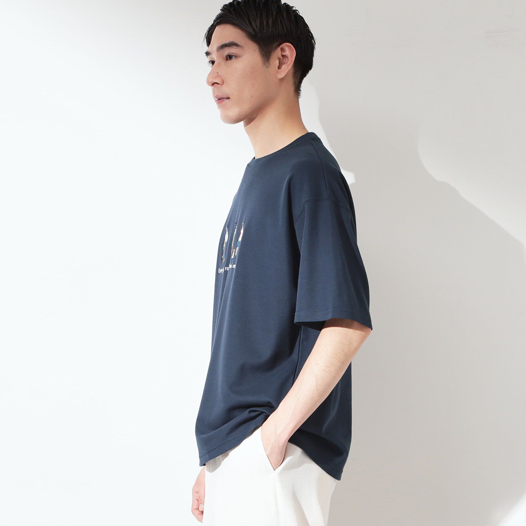 THE SHOP TK「刺繍&times;ロゴ 鹿の子 半袖Tシャツ 【洗濯機OK】」|Tシャツ・カットソー|