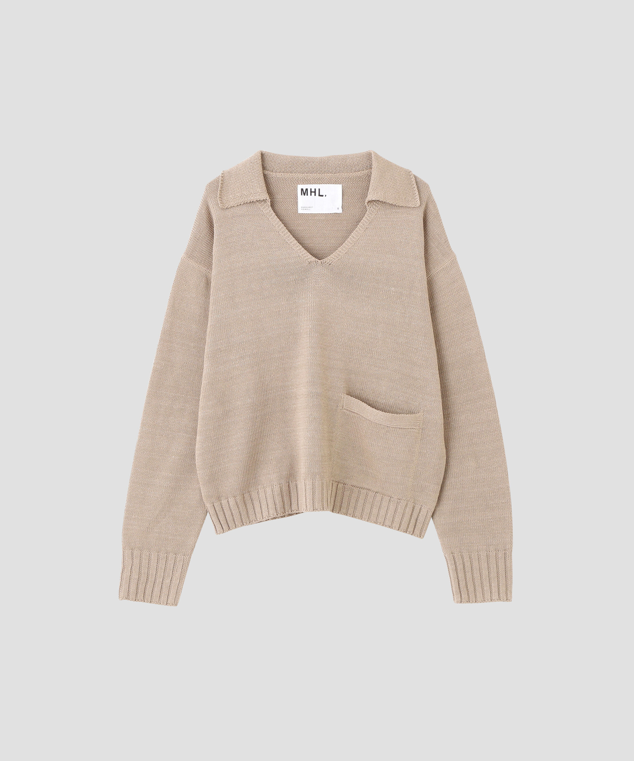 MHL.「CONTRAST COTTON LINEN KNITWEAR」|ニット・セーター|