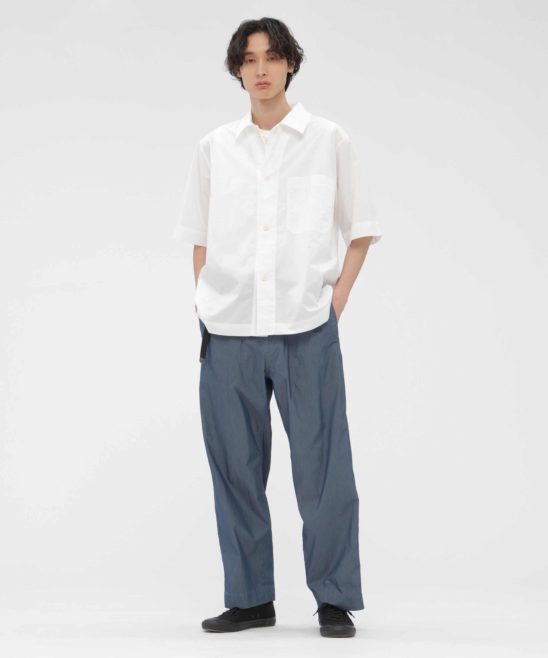 MHL.「SUPERLIGHT COTTON NYLON TROUSERS」|その他|MID BLUE3