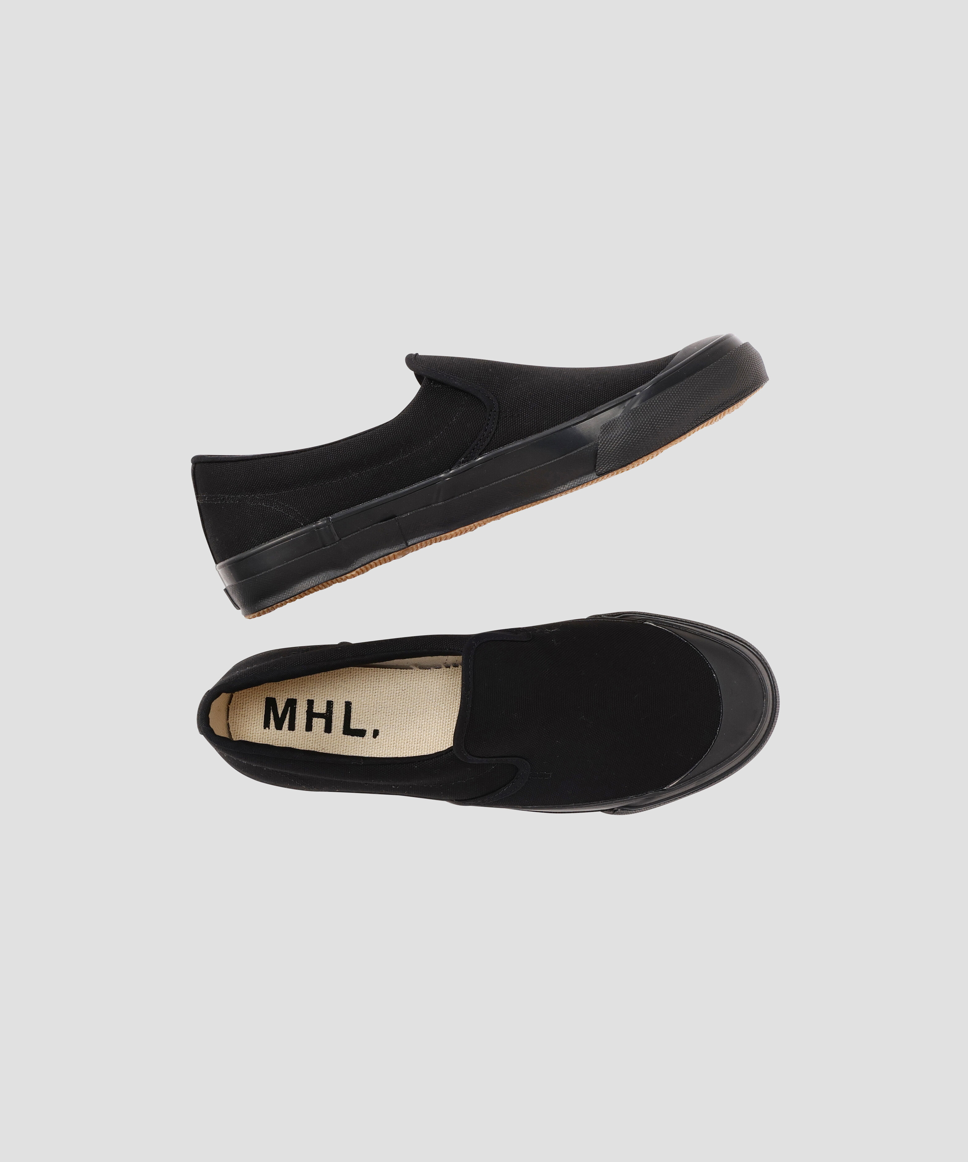 MHL.「COTTON CANVAS SLIP-ON SHOES」|その他|BLACK