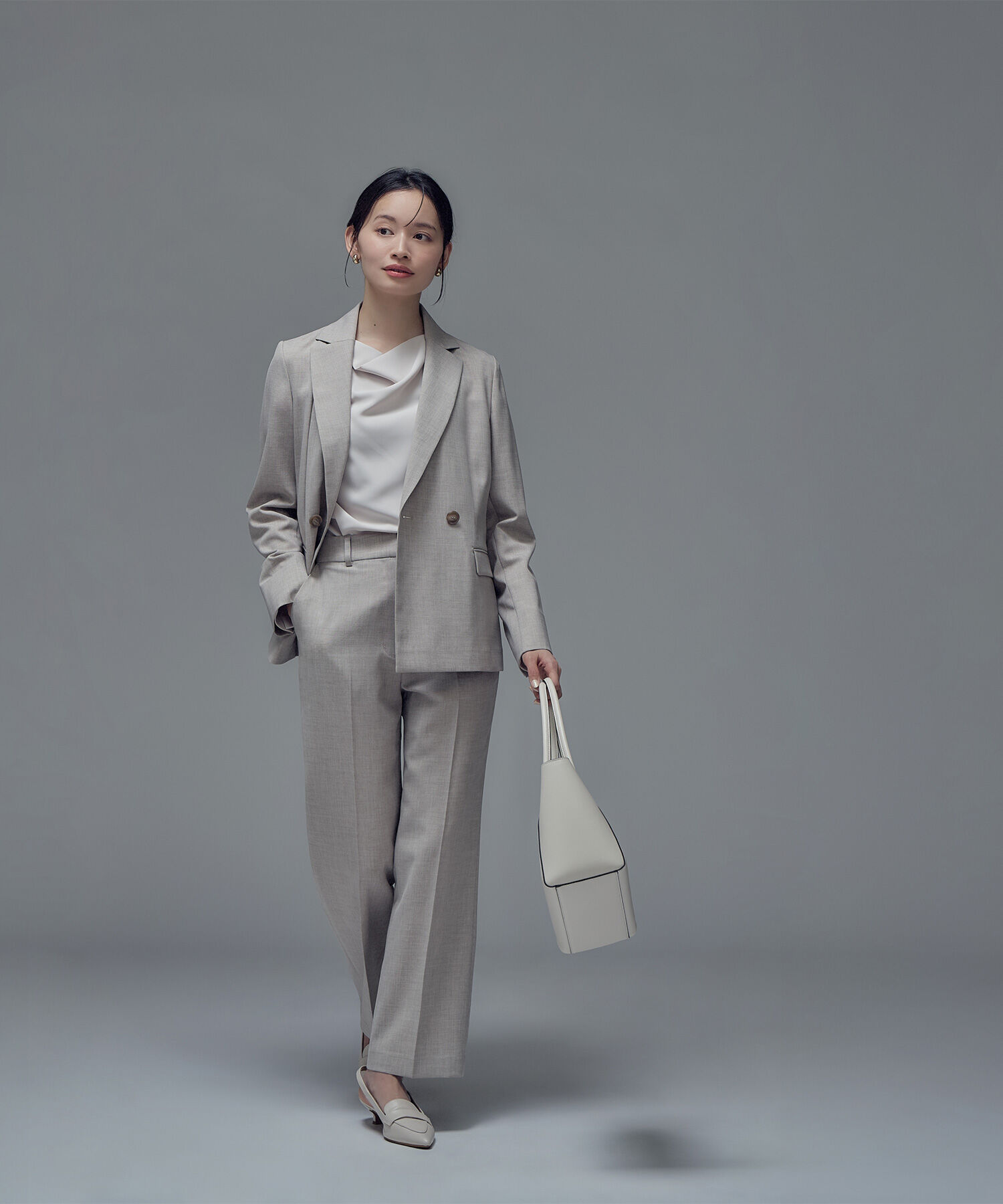  「リネンライク SETUP ストレートパンツ」|その他|ベージュ