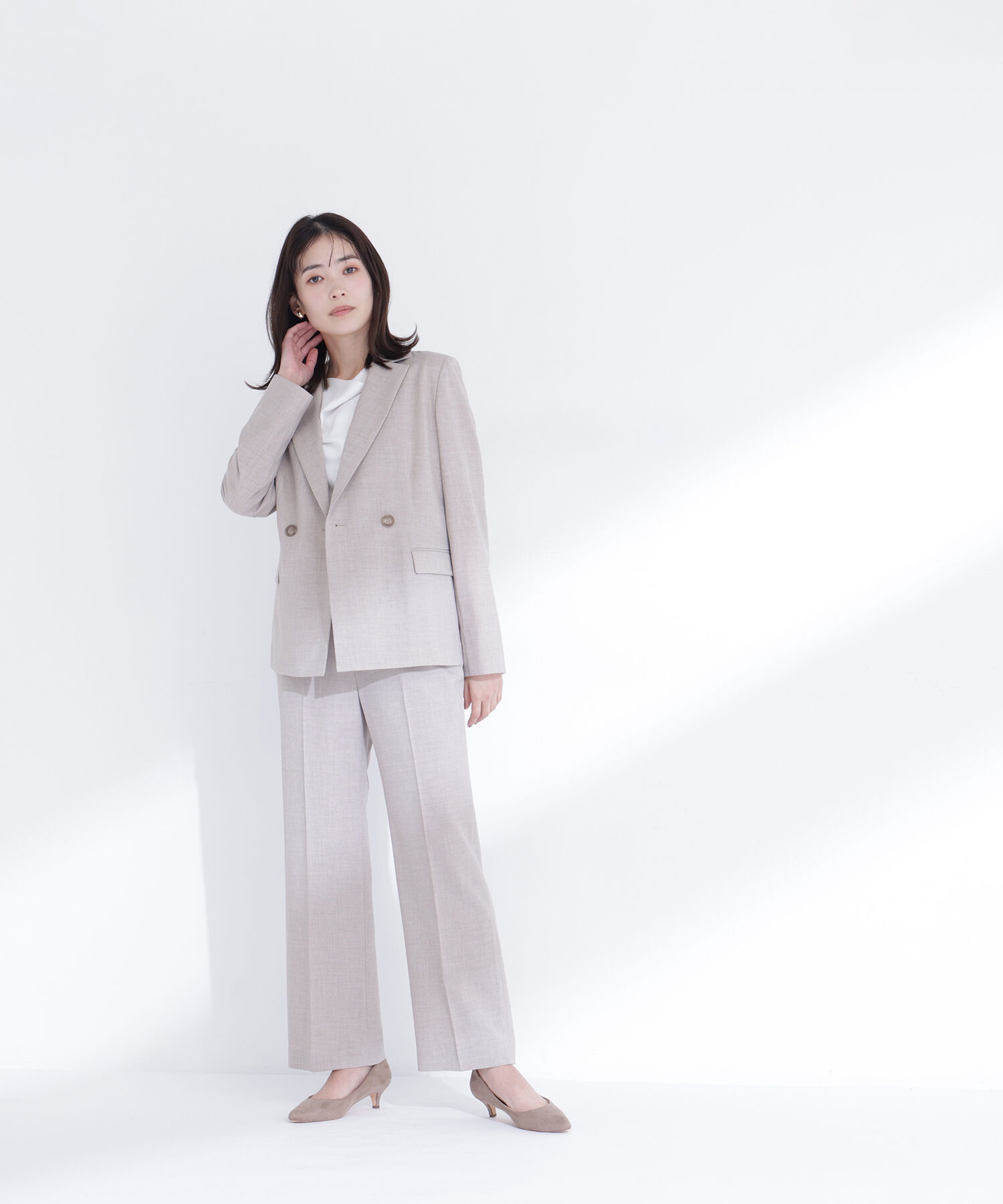  「リネンライク SETUP ストレートパンツ」|その他|