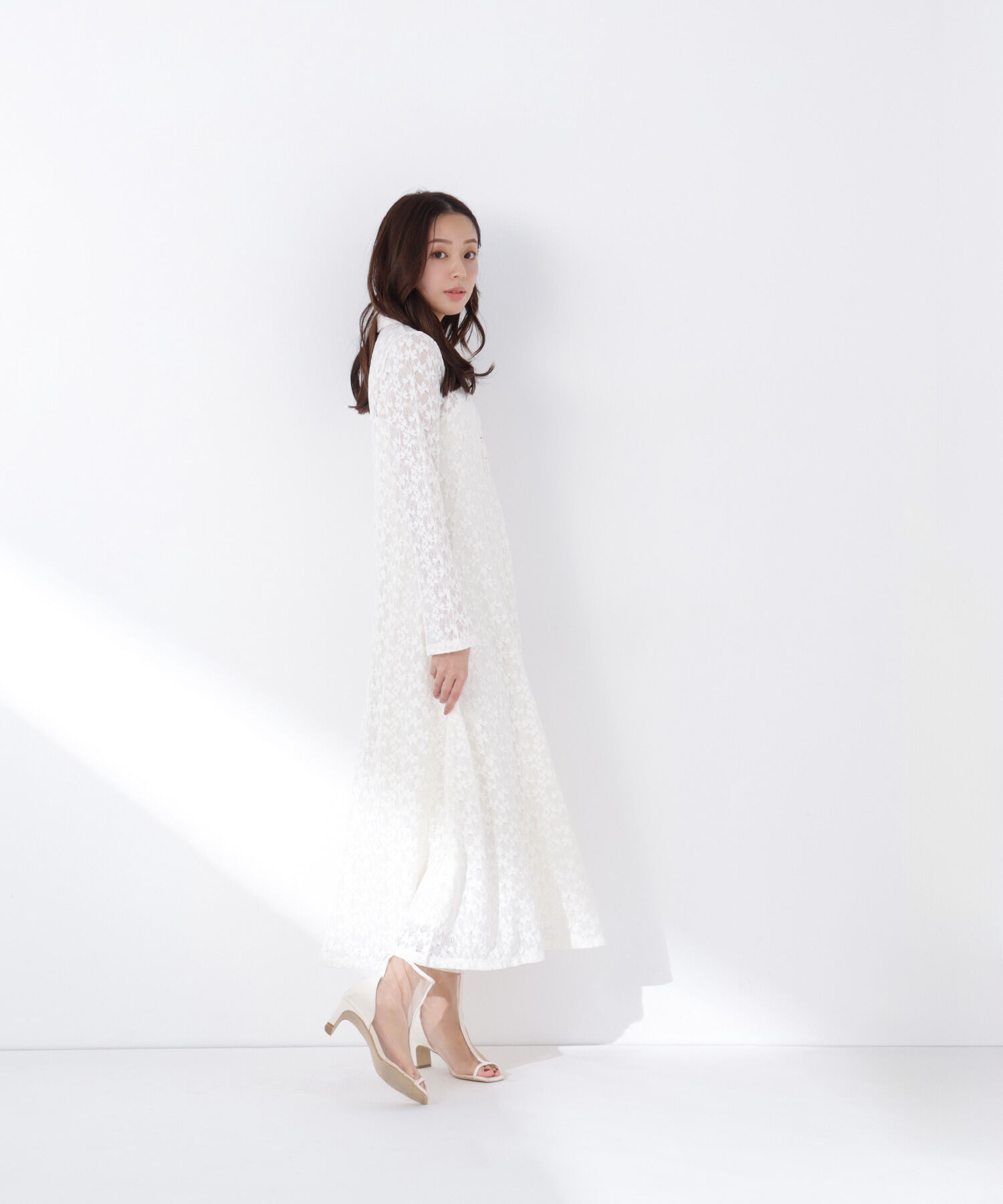  「レーススキッパーシャツワンピース」|ワンピース|
