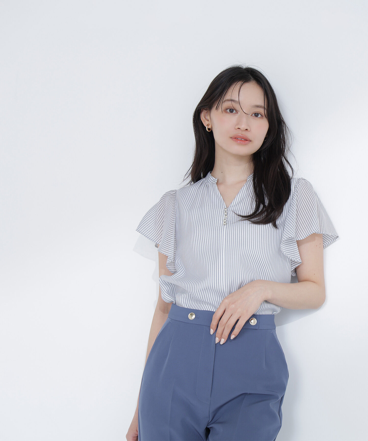  「シアーストライプブラウス」|シャツ・ブラウス|