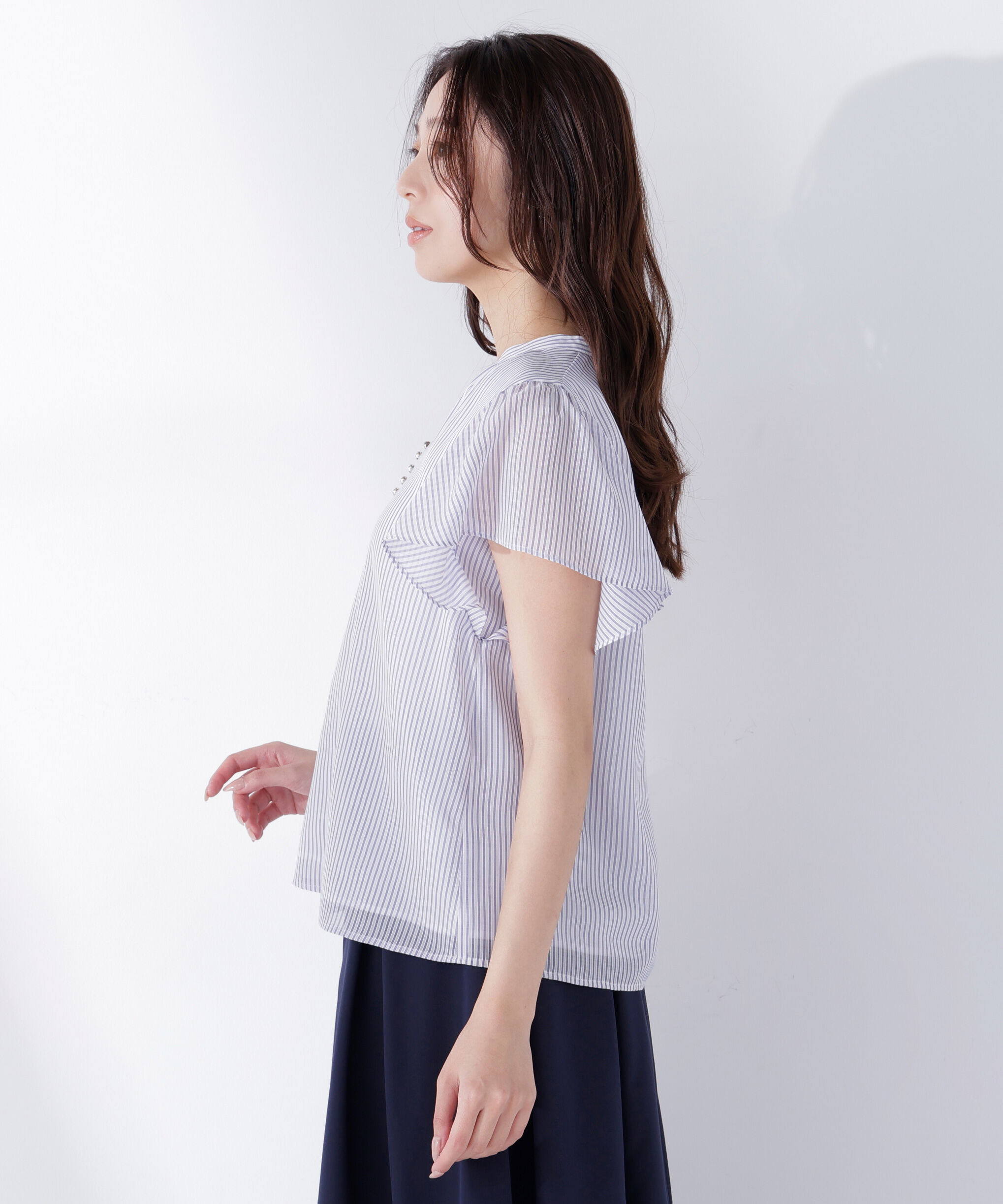  「シアーストライプブラウス」|シャツ・ブラウス|