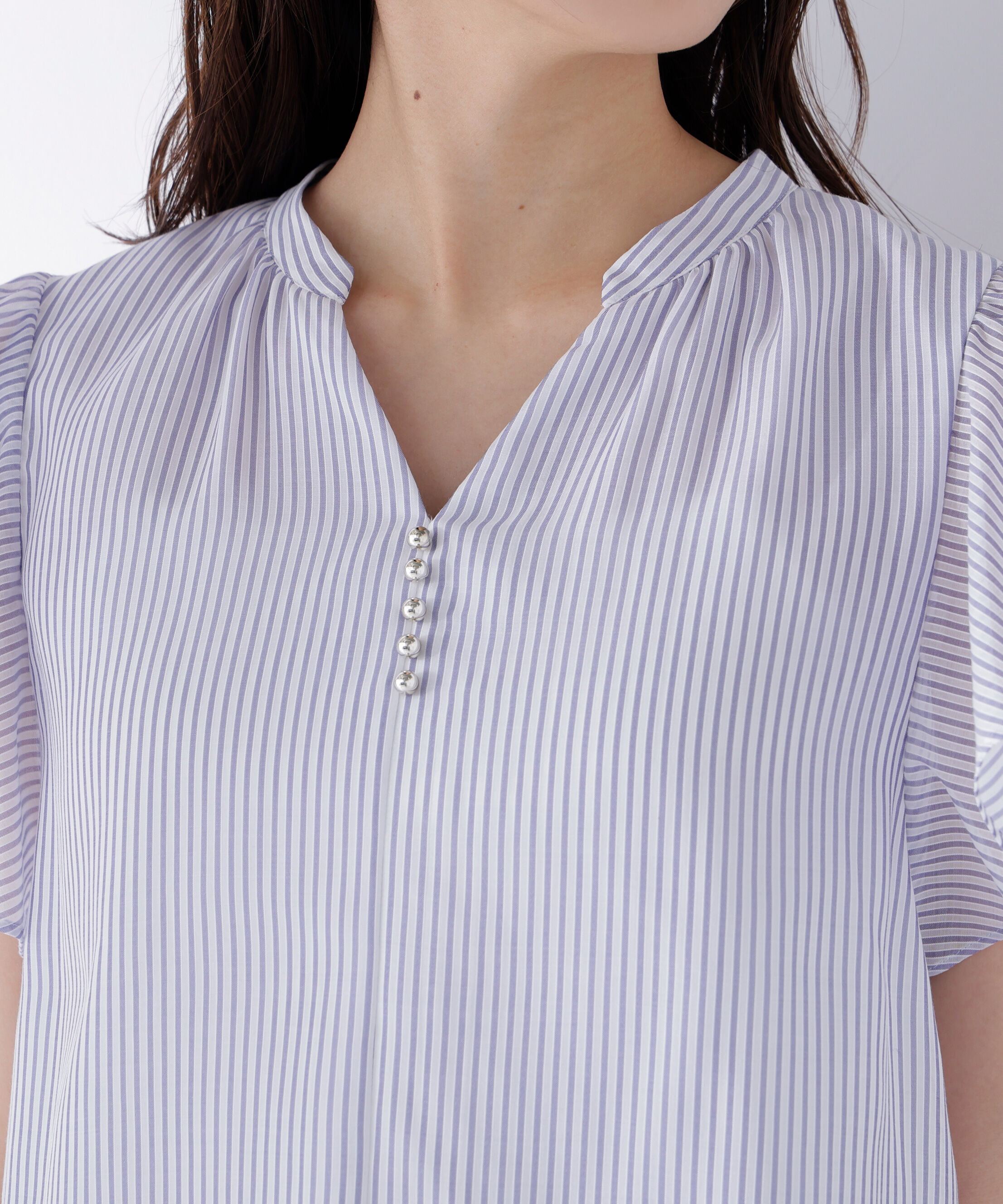  「シアーストライプブラウス」|シャツ・ブラウス|